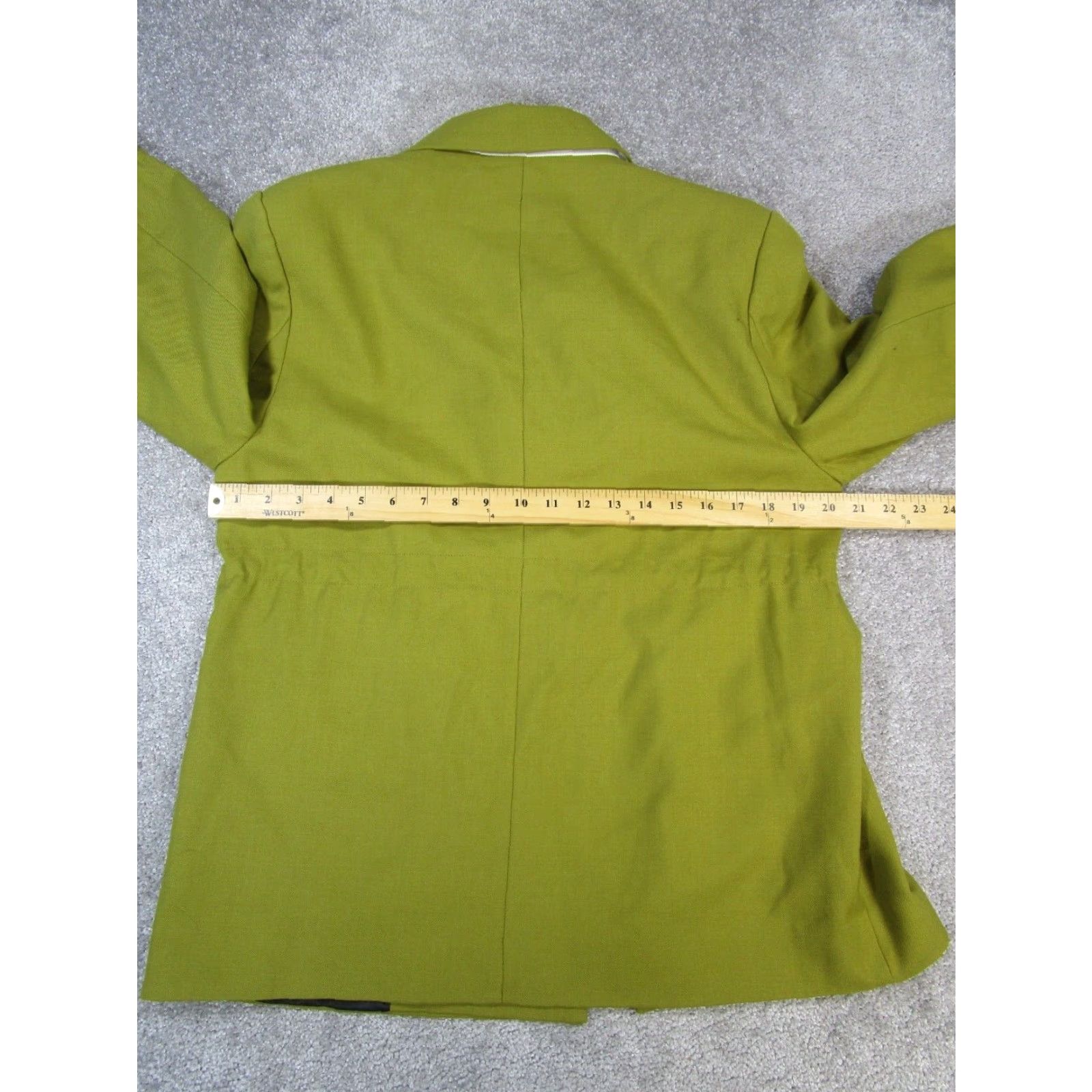 Thebe Magugu VINTAGE Thebe Magugu Wool Jacket Womens Medium Green Solid Mid-Length Long Sleeve Button Closure Fall Womens Size M / US 6-8 / IT 42-44 - 5 Thumbnail