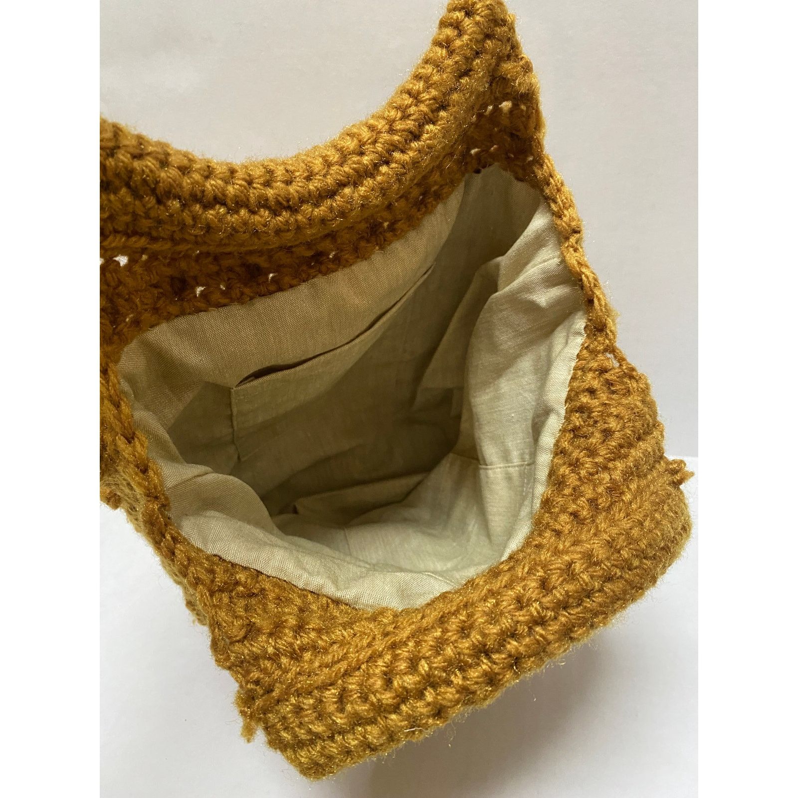 The Unbranded Brand Vtg Handmade Popcorn Crochet Bag Boho Handle Yarn Purse Size ONE SIZE - 3 Thumbnail