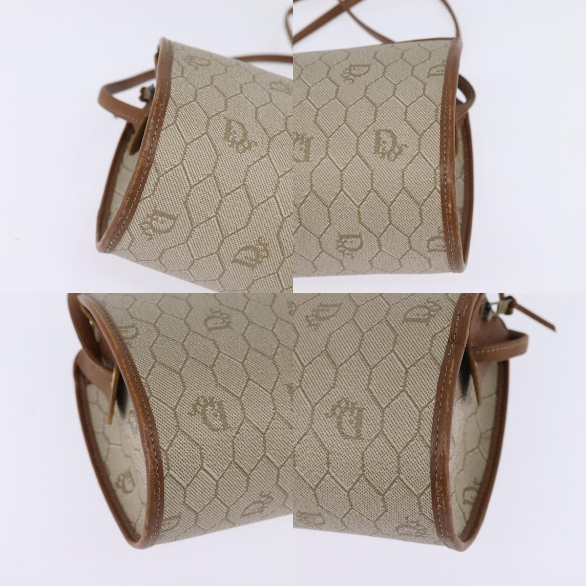 Dior DIOR Honeycomb Canvas Shoulder Bag Pvc Beige Gold Size ONE SIZE - 10 Thumbnail