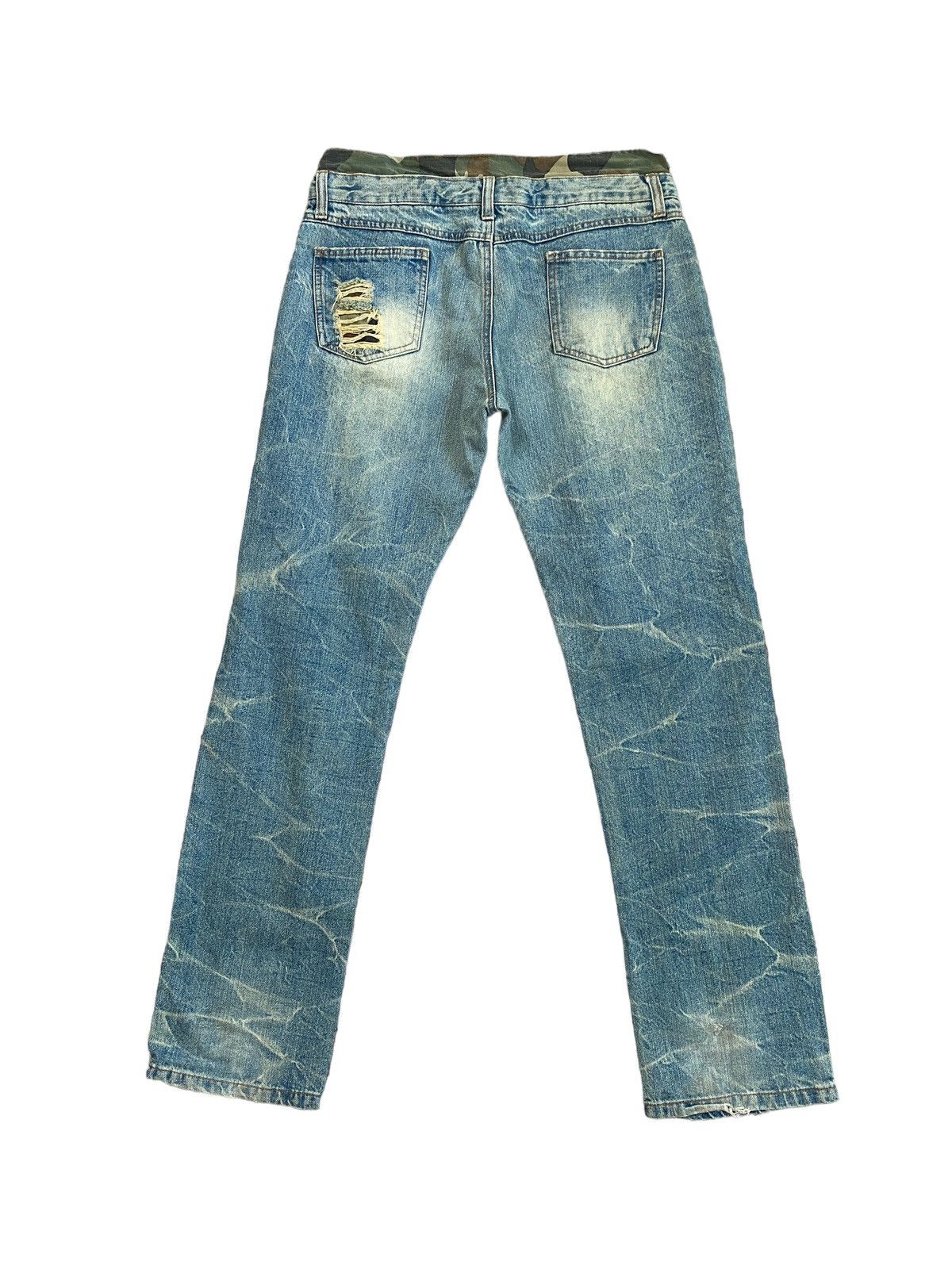 Japanese Brand Vintage Double Waist Acid Wash Camo Junya Watanabe Style Size US 30 / EU 46 - 2 Thumbnail