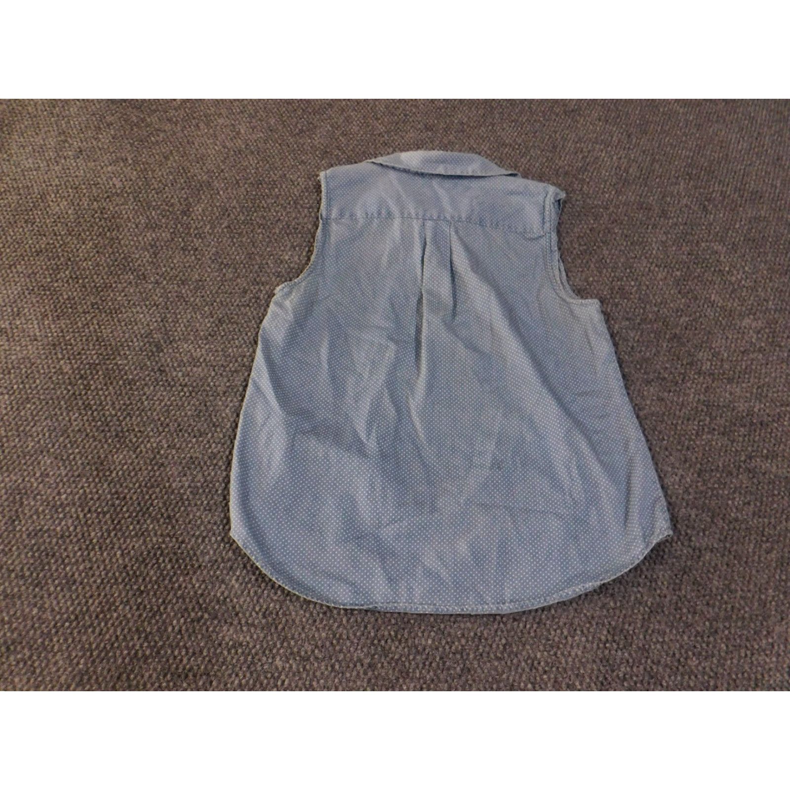 Loft LOFT Blouse Womens Small Blue Sleeveless Polka Dot Collared Button Fr Size S / US 4 / IT 40 - 7 Thumbnail
