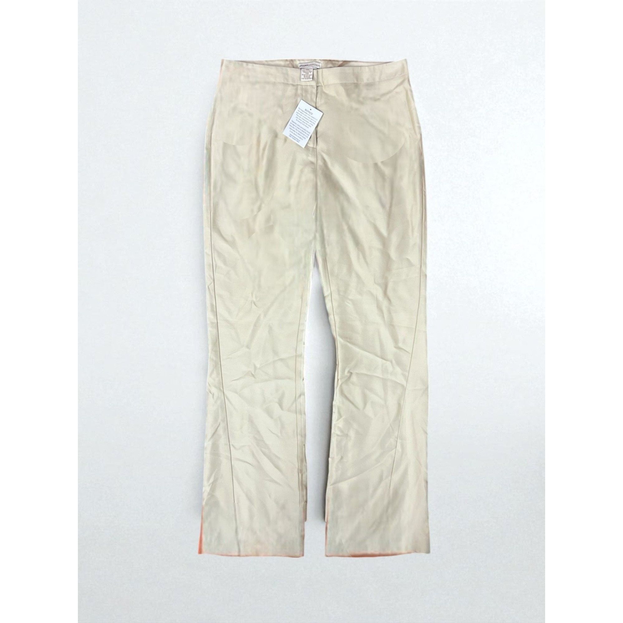 Bcbgmaxazria Bcbgmaxazria Womens High-Waist Beige Satin Trousers Size 8 P Size 30" / US 8 / IT 44 - 2 Thumbnail