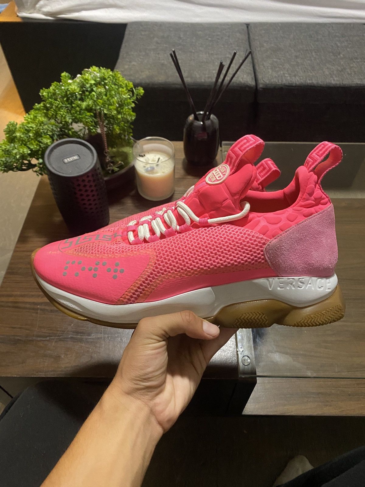 Versace Pink Chain Reaction Sneakers