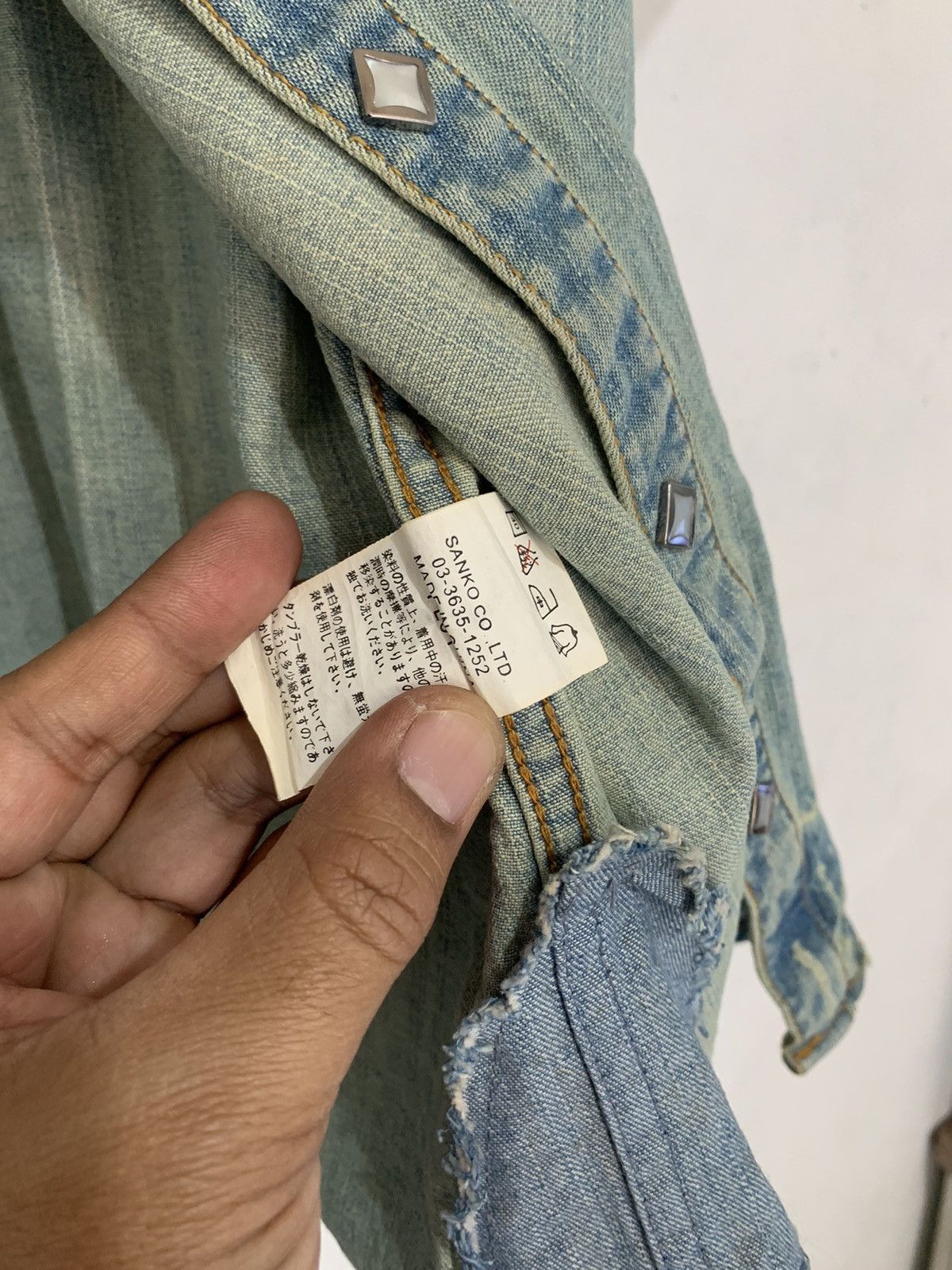 If Six Was Nine × JACKROSE × Le Grande Bleu (L.G.B.) Jack rose distressed wash western shirt Size US M / EU 48-50 / 2 - 6 Thumbnail