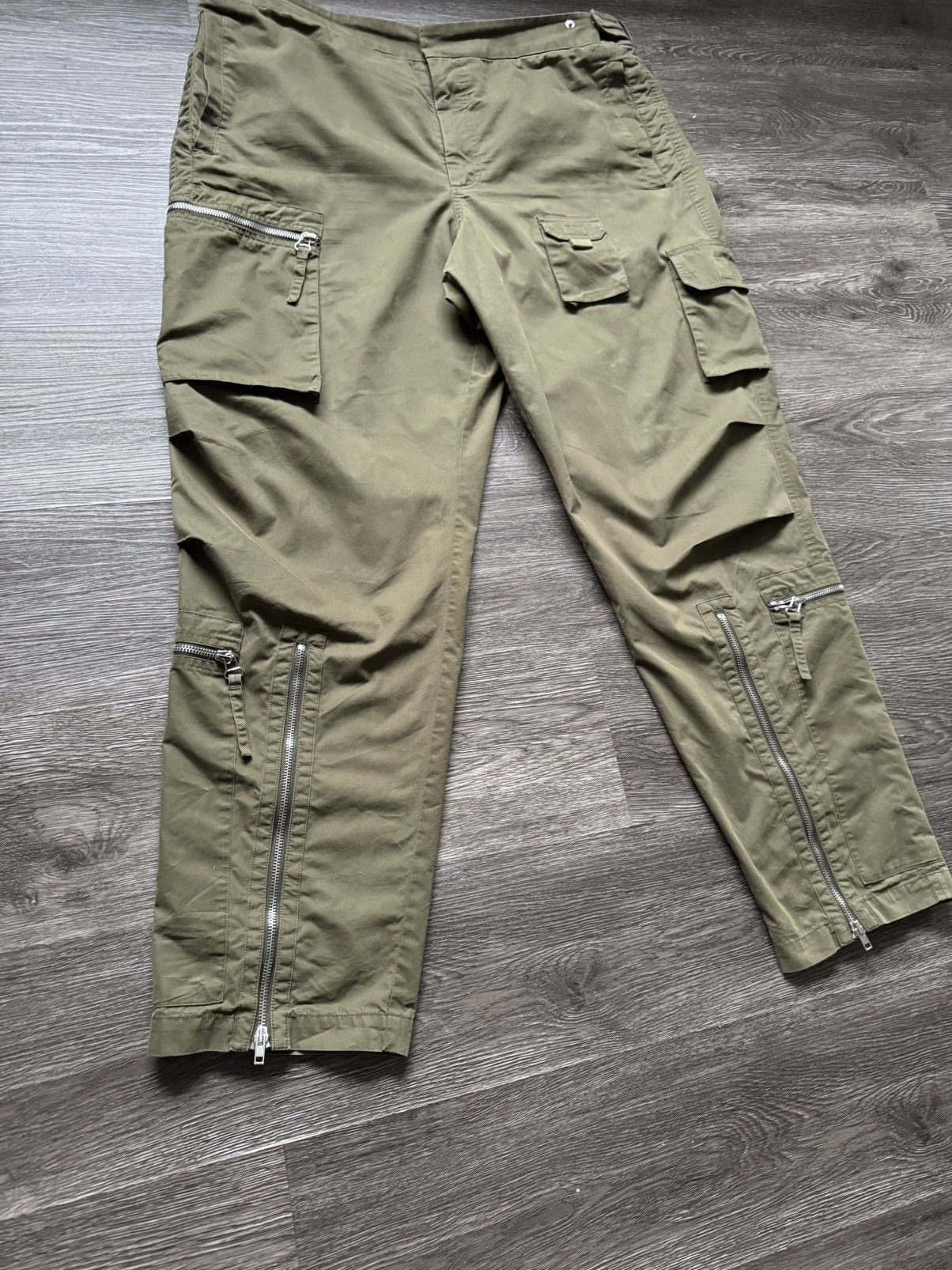 Helmut Lang HELMUT LANG LIMITED EDITION Green FLIGHT AVIATOR CARGO PANTS Size US 38 / EU 54 - 3 Thumbnail