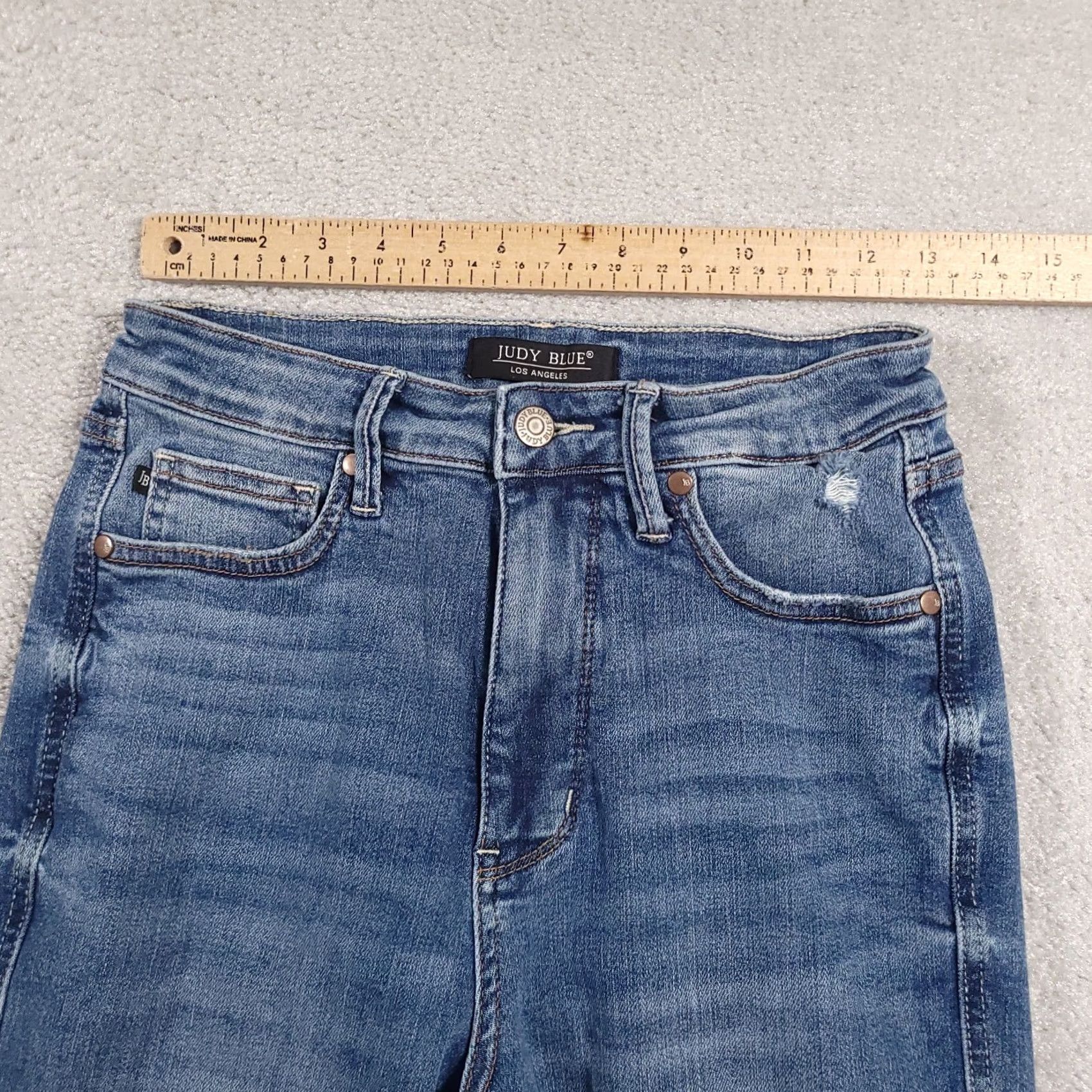 Denime Judy Blue Jeans Women's 7 Distressed Flared Boho Stretch Denim Jeans Bohemian Regular 5-Pocket Blue Autumn Women Size 28" / US 6 / IT 42 - 6 Thumbnail
