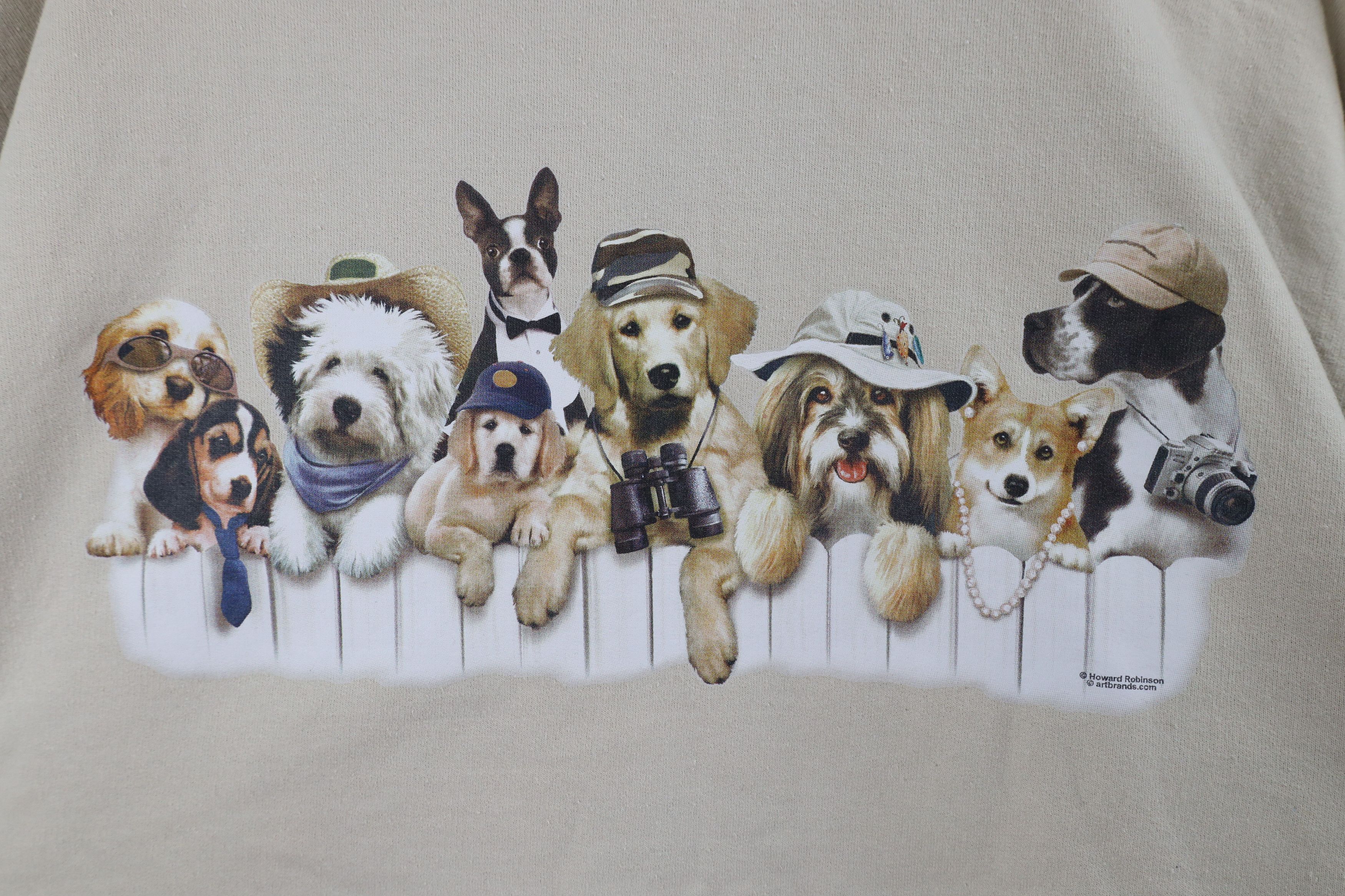 Vintage Vintage 90s Streetwear Puppy Crewneck Sweatshirt Beige Tan Size US XXL / EU 58 / 5 - 4 Thumbnail