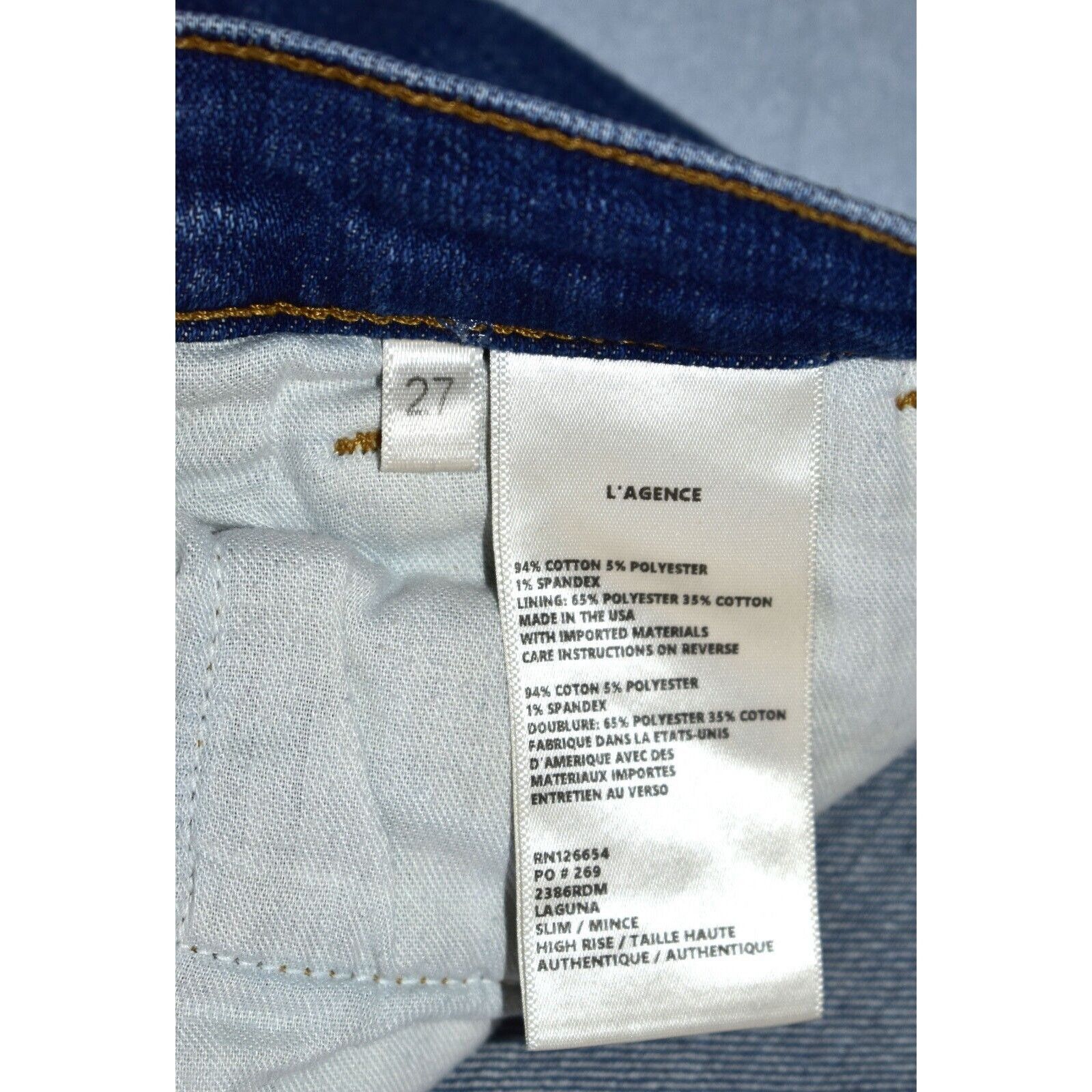 L'AGENCE A6 NEW L'AGENCE Blue Denim Raw Hem Skinny Jeans Size 27 Size 27" / US 4 / IT 40 - 7 Thumbnail
