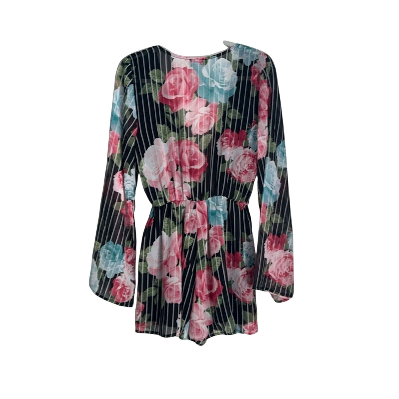 Bebe Bebe The Front Ruffle Flutter Sleeve Romper Blossom Roman S Size 26" / US 2 / IT 38 - 9 Thumbnail