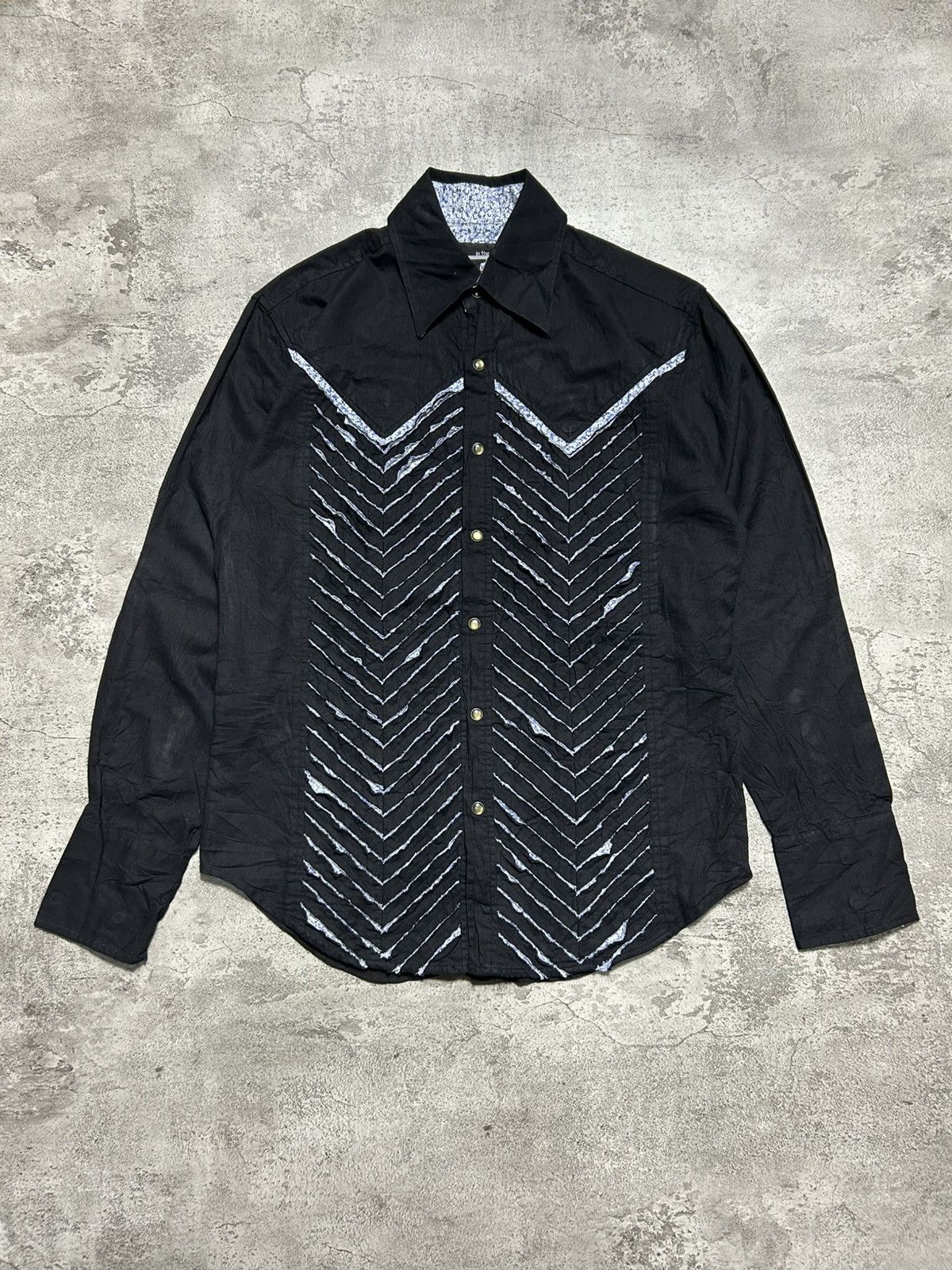 In The Attic In The Attic 3D Chevron Stripe Shirt Vkei Style Size US M / EU 48-50 / 2 - 1 Thumbnail
