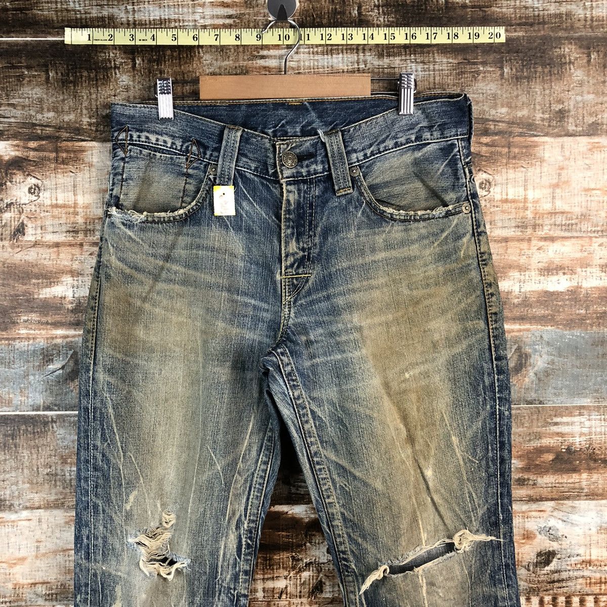 Levi's Levis 502 Blue faded ripped vintage jeans Denim Pants #A2608 Size US 33 - 4 Thumbnail