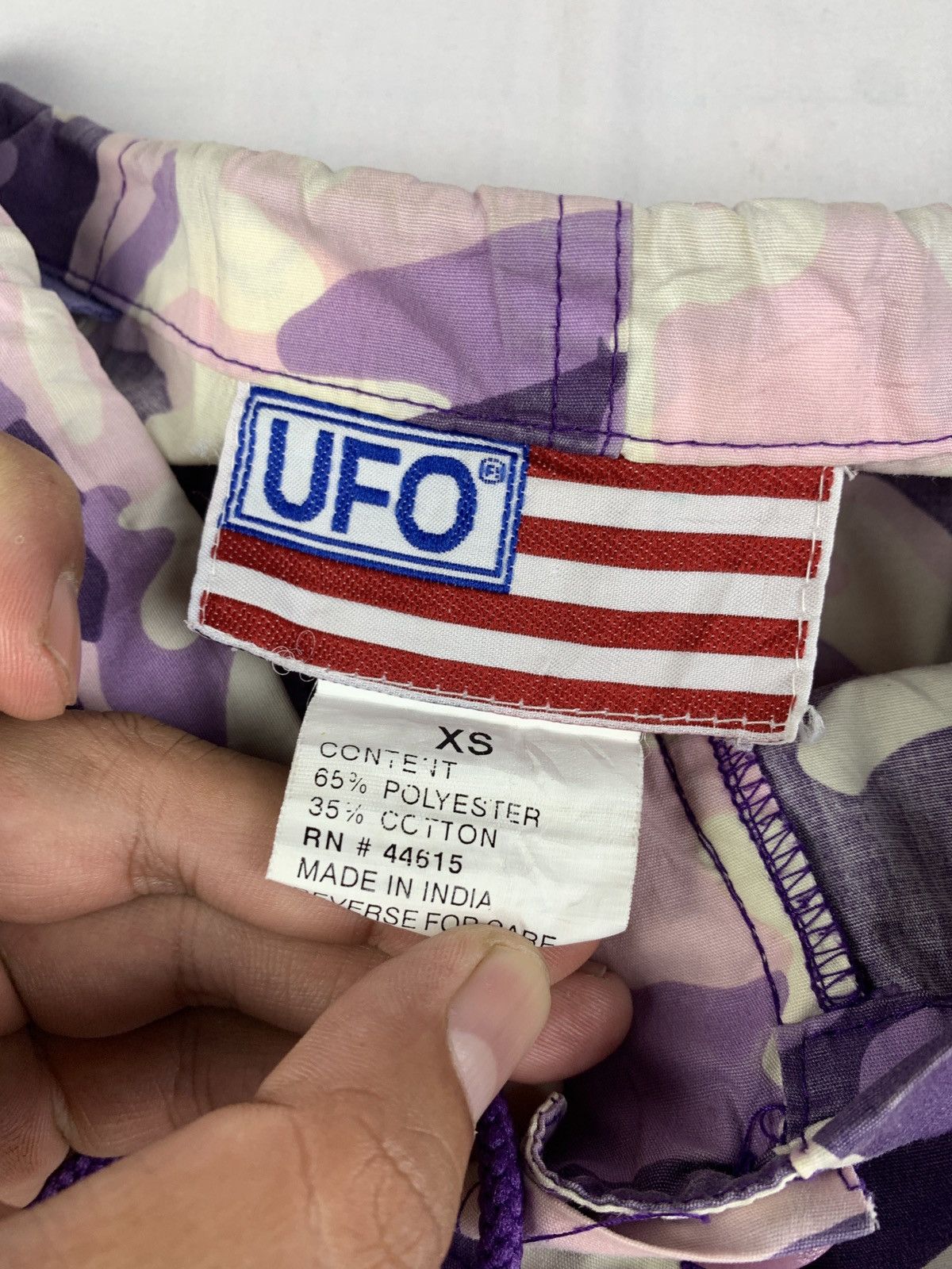 Japanese Brand 2000s UFO USA Purple Camo Combat Cargo Capri Pants Size 28" / US 6 / IT 42 - 11 Thumbnail