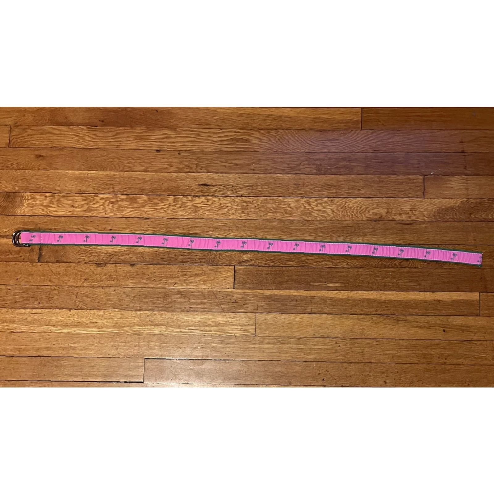 Vintage Preston Palm Tree Canvas Belt Women’s Medium Pink Green Geometric Aloha Beach Hawaiian Palm Size ONE SIZE - 3 Thumbnail