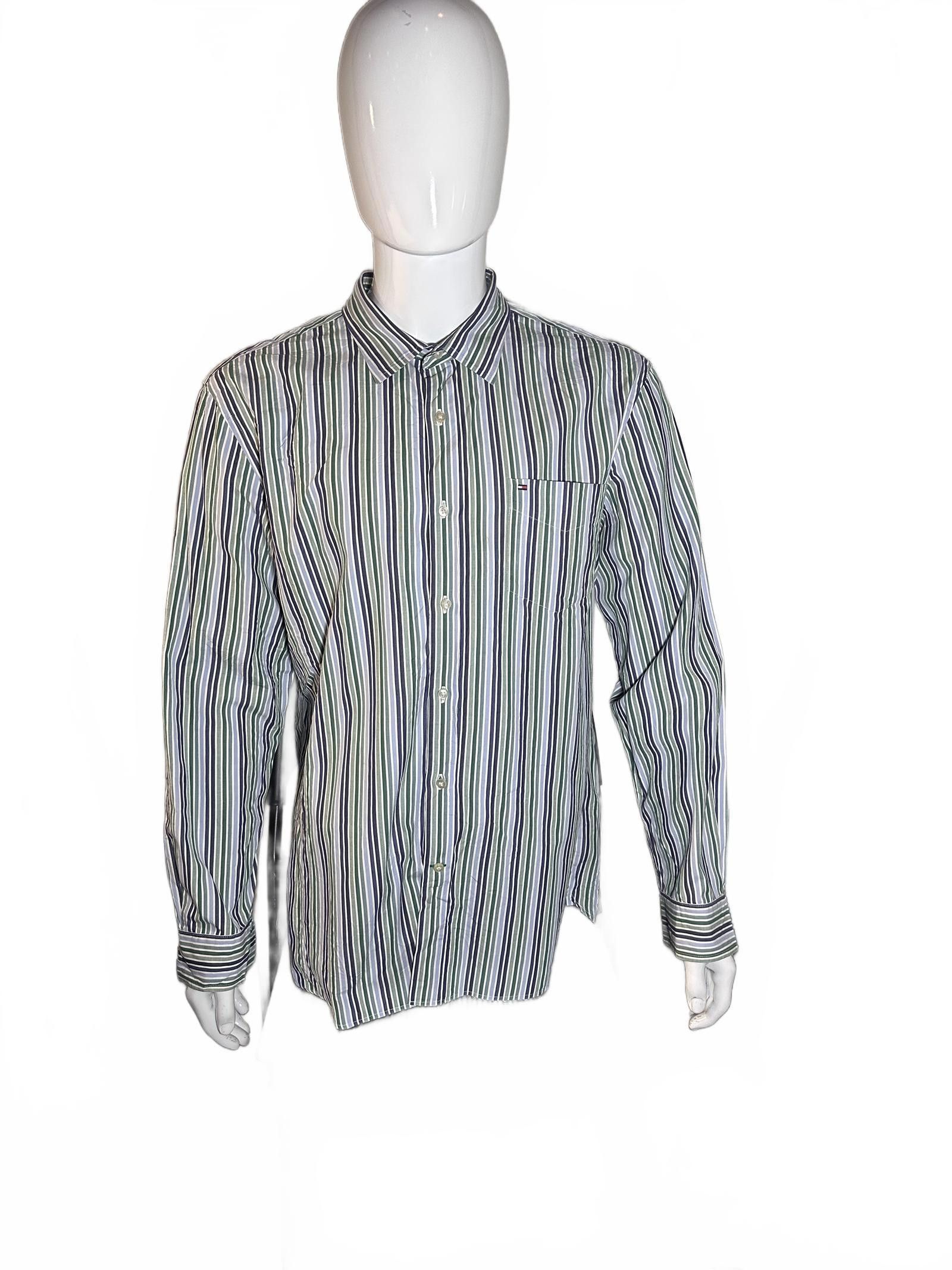 Tommy Hilfiger Tommy Hilfiger Custom Fit Striped Shirt - Stylish Casual Size US XL / EU 56 / 4 - 1 Thumbnail