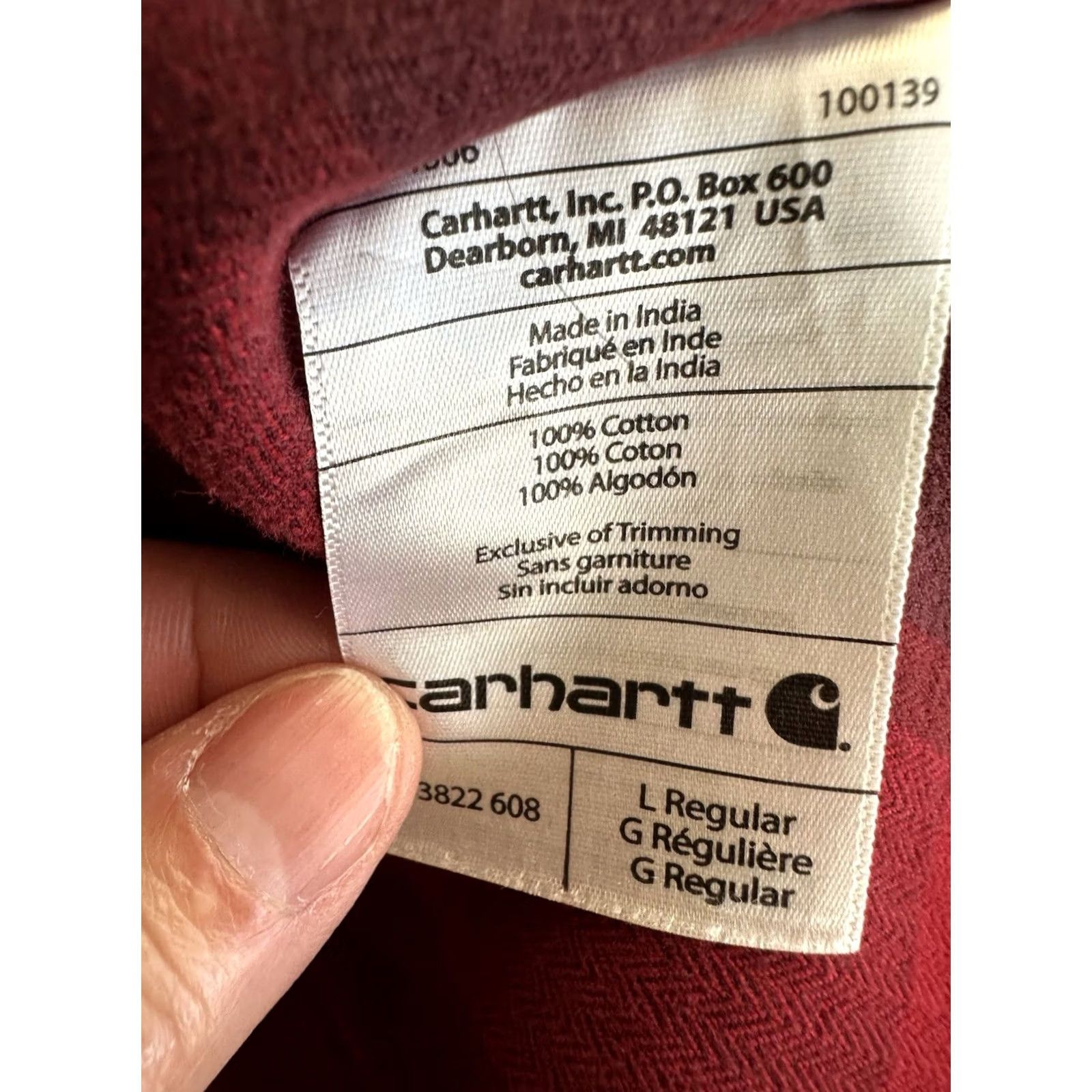 Carhartt Carhartt Mens Loose Fit Long Sleeve Button Up Heavy Cotton Flannel Shirt L Red Plaid Shirt Mens Clothing Size US L / EU 52-54 / 3 - 5 Thumbnail
