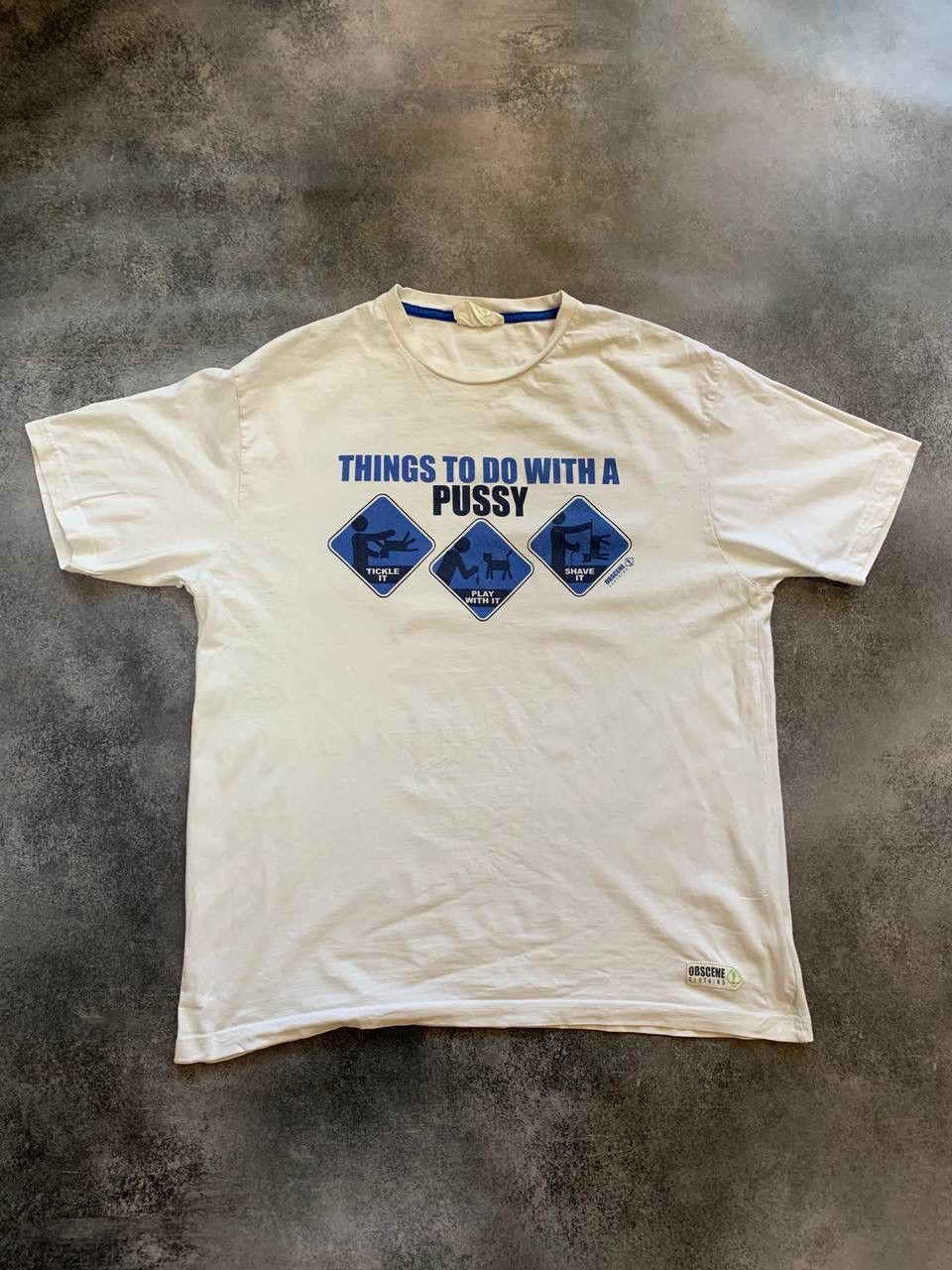 Vintage Humor Sex Pornstar Tee “ Things to do with a pussy ” Size US XL / EU 56 / 4 - 1 Thumbnail
