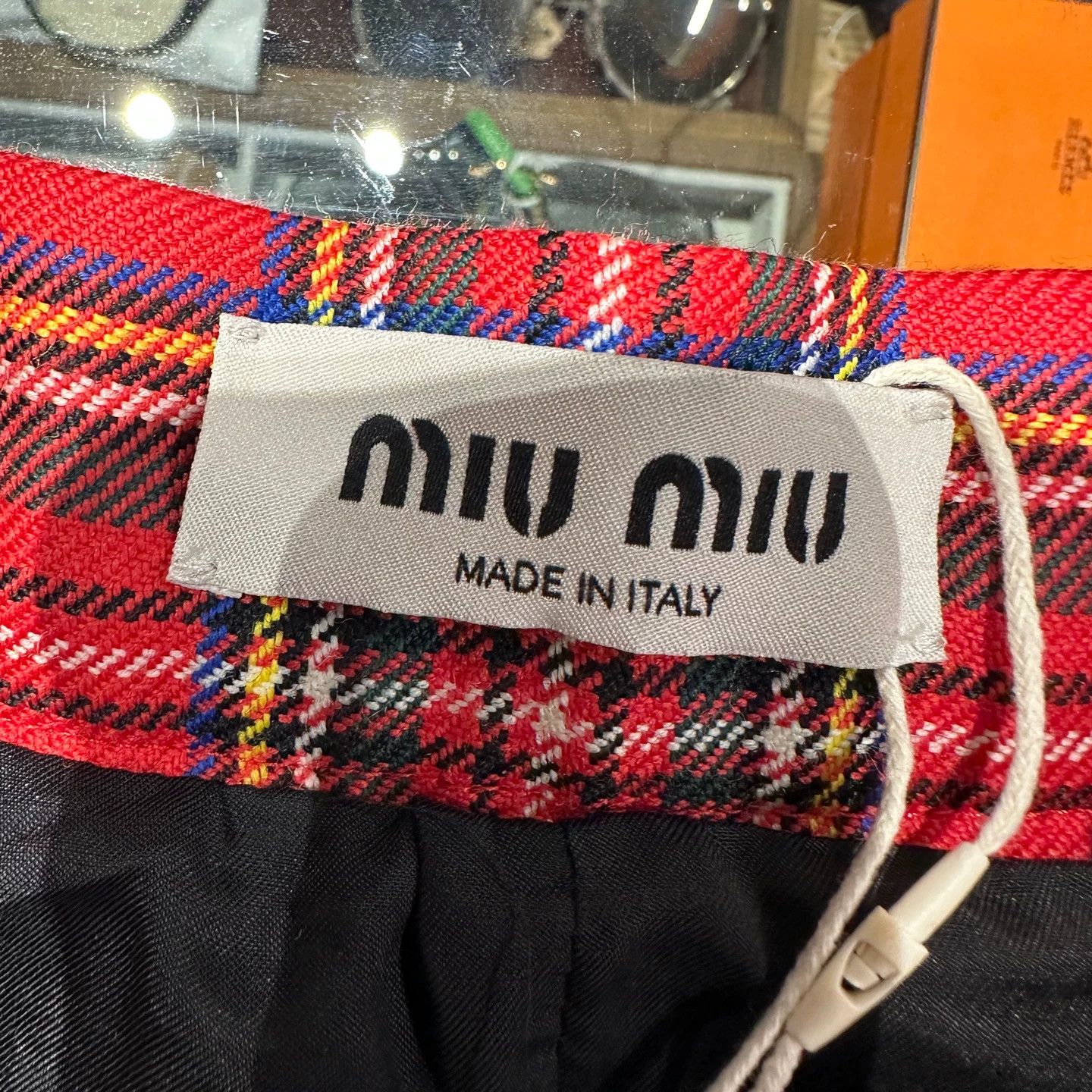 Miu Miu MIU MIU logo letter checked wool skirt 38 Size 26" / US 2 / IT 38 - 3 Thumbnail