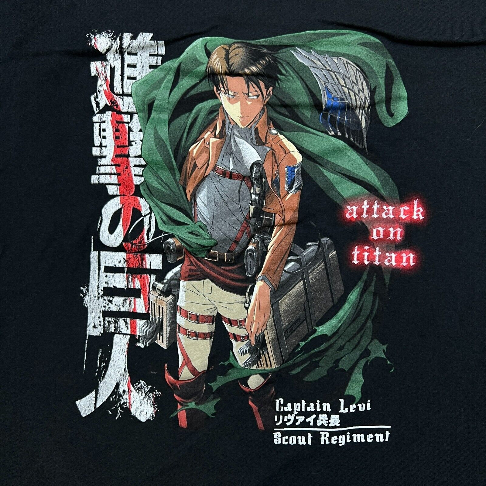 Anime × Cartoon Network × Vintage Attack On Titan T Shirt 2XL Captain Levi Graphic Anime Tee Size US XXL / EU 58 / 5 - 2 Thumbnail