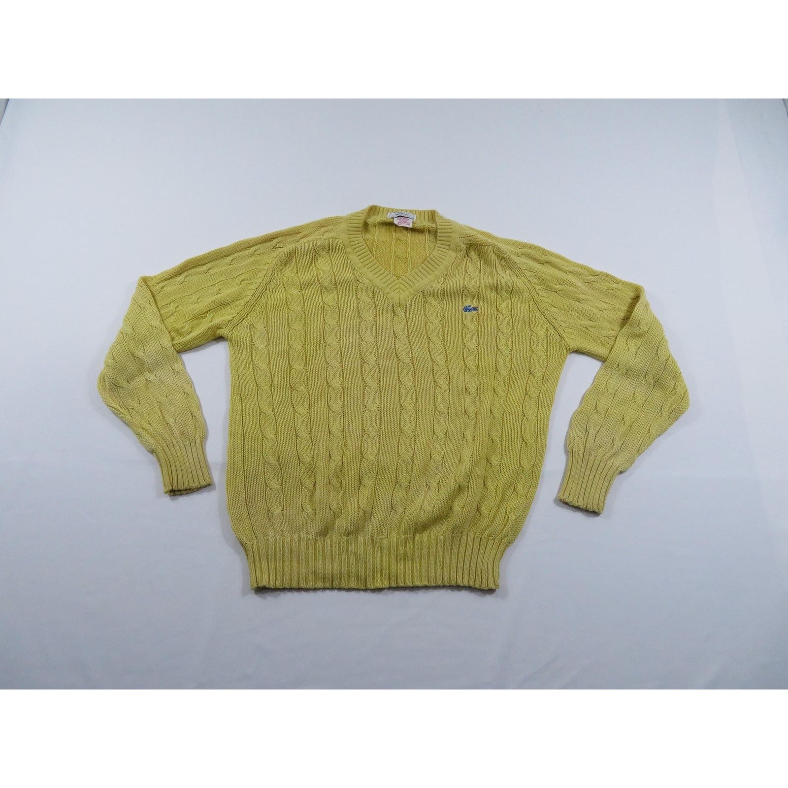 Lacoste IZOD Lacoste Patron Yellow Knit Sweater Sz M? 1980s Size US M / EU 48-50 / 2 - 1 Thumbnail