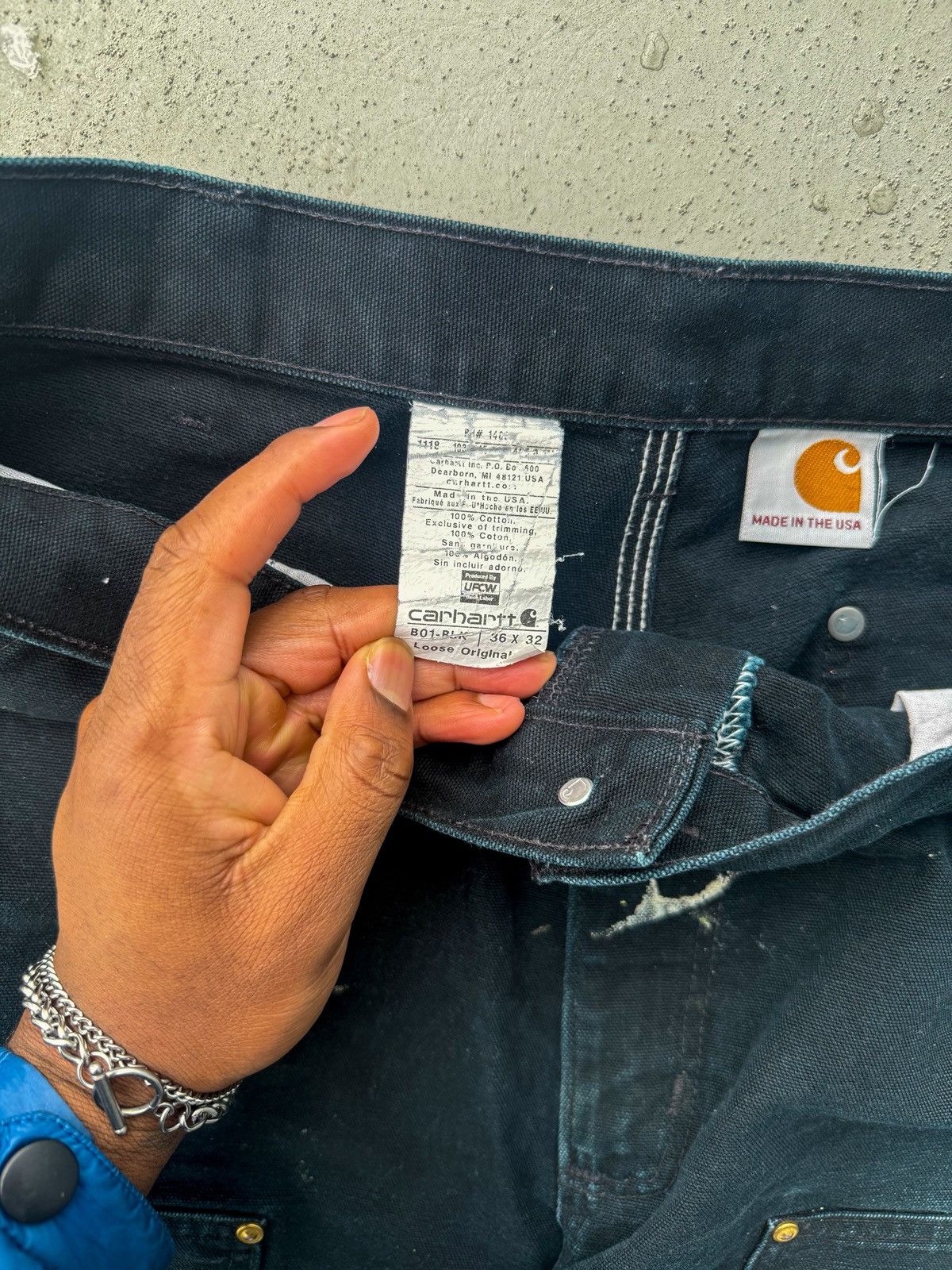 Carhartt Vintage Carhartt Double Knee Pants-Black (Distressed Fade) Size US 36 / EU 52 - 9 Thumbnail