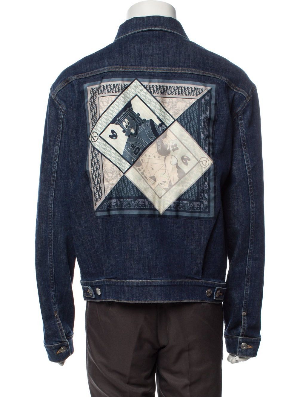 image of NWT Dior X Kenny Scharf Denim 'playing Cards' Jacket in Blue, Men's (Size Large)