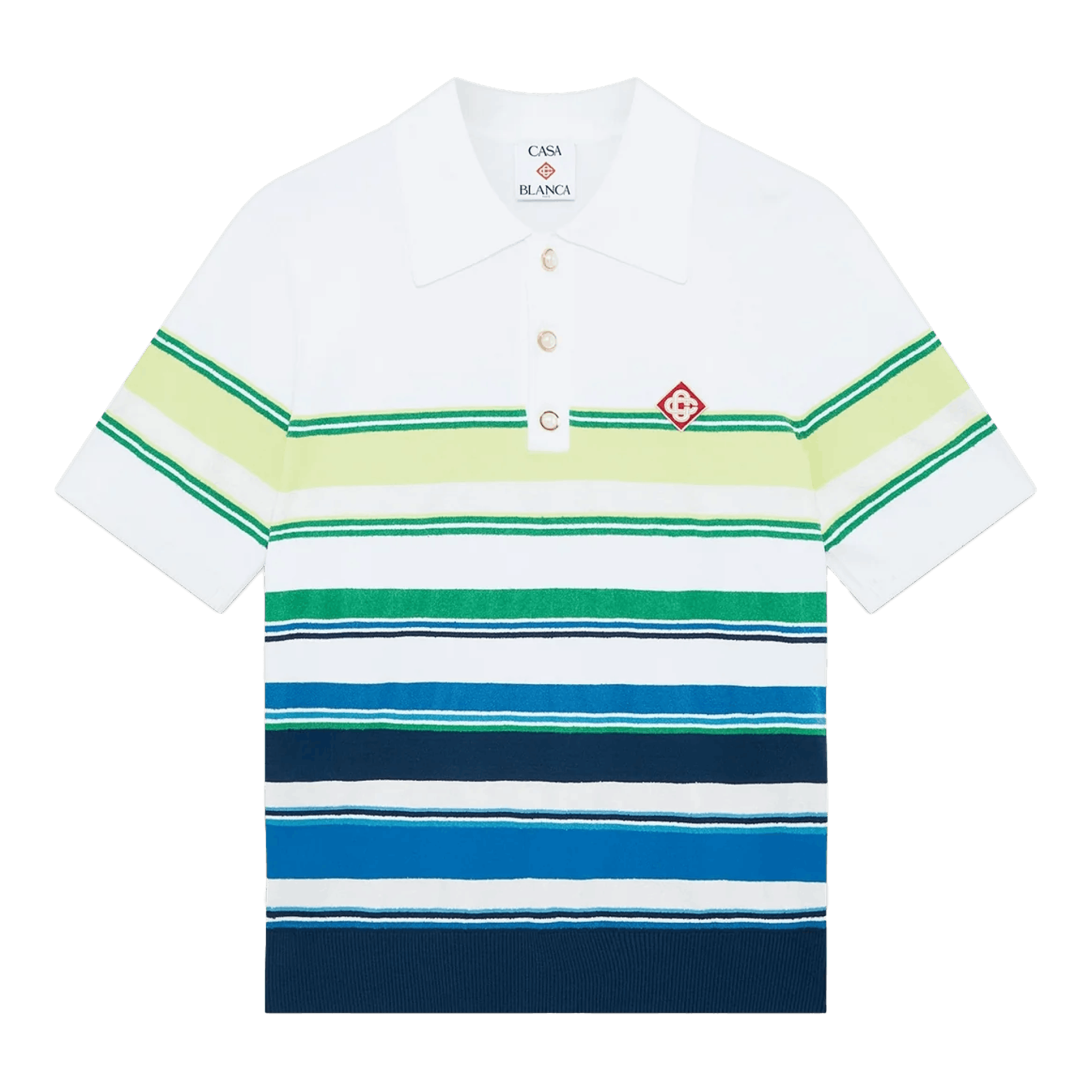 Casablanca Gradient Stripe Short Sleeve Polo Shirt Size US S / EU 44-46 / 1 - 1 Thumbnail