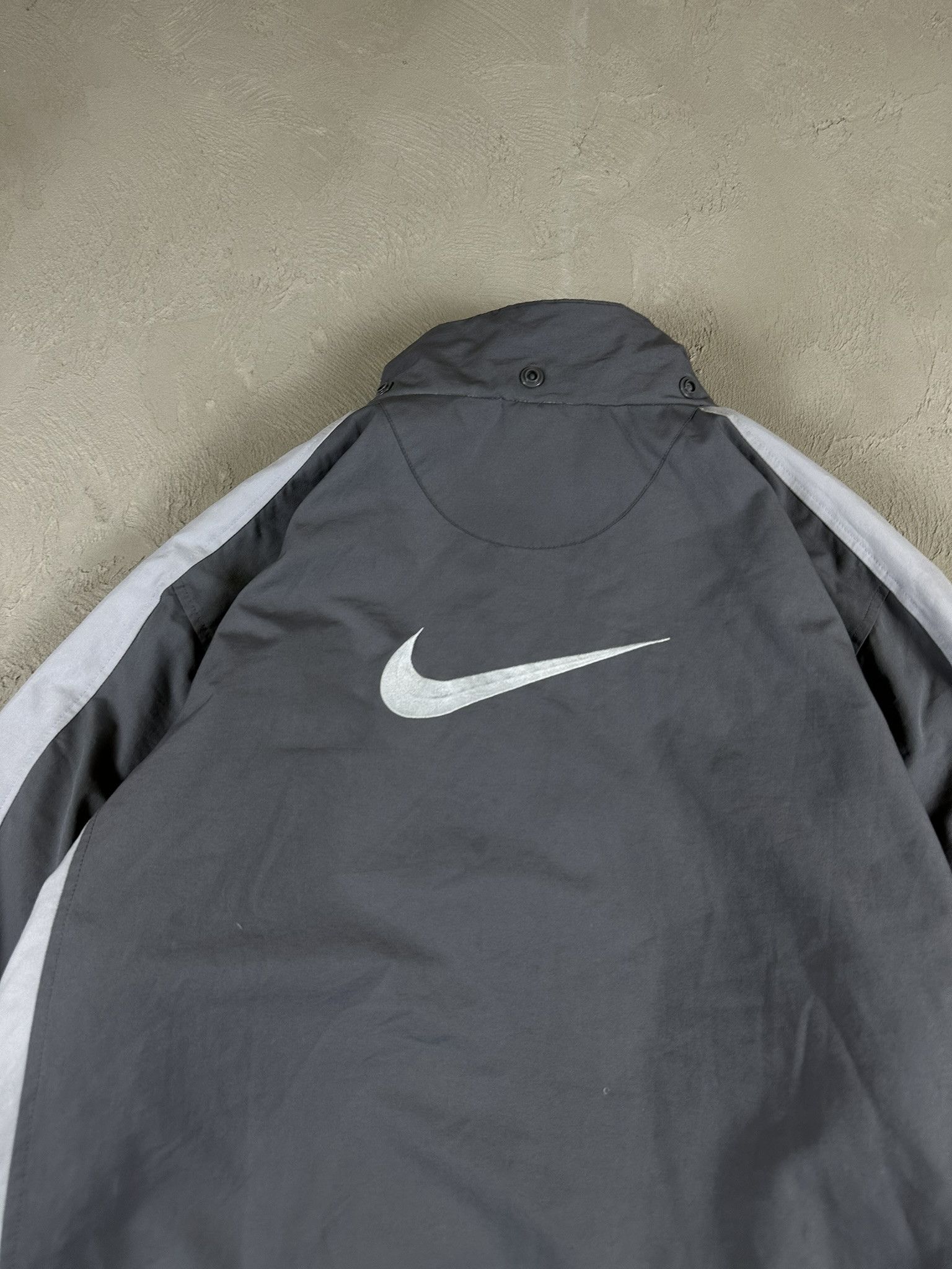 Nike × Vintage Vintage Y2k Nike Big Swoosh Logo Nylon Tracksuit Jacket Size US XL / EU 56 / 4 - 5 Thumbnail
