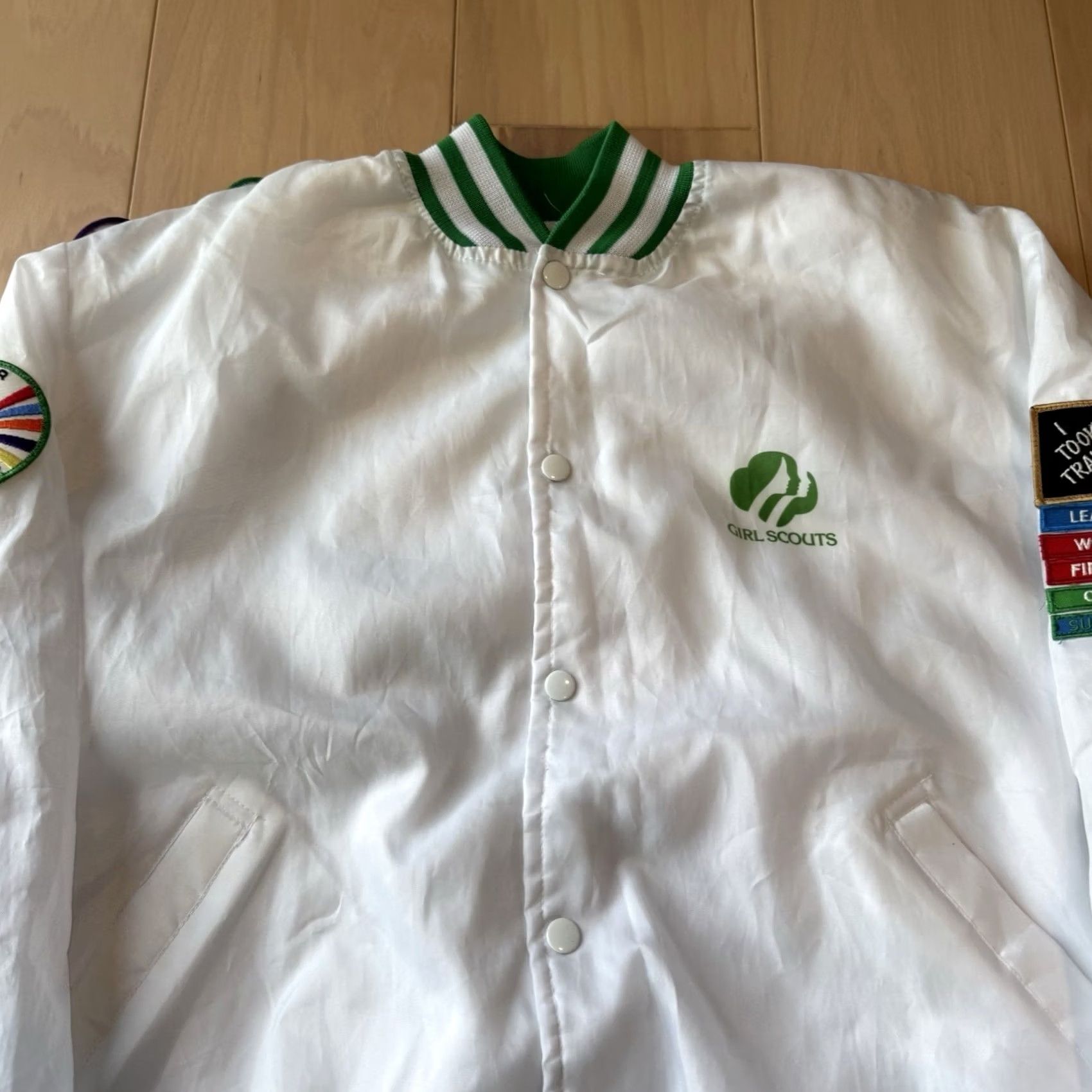 Vintage VINTAGE Girl Scout Bomber Jacket Medium White 80s Made in USA Americana Boho Size US L / EU 52-54 / 3 - 3 Thumbnail