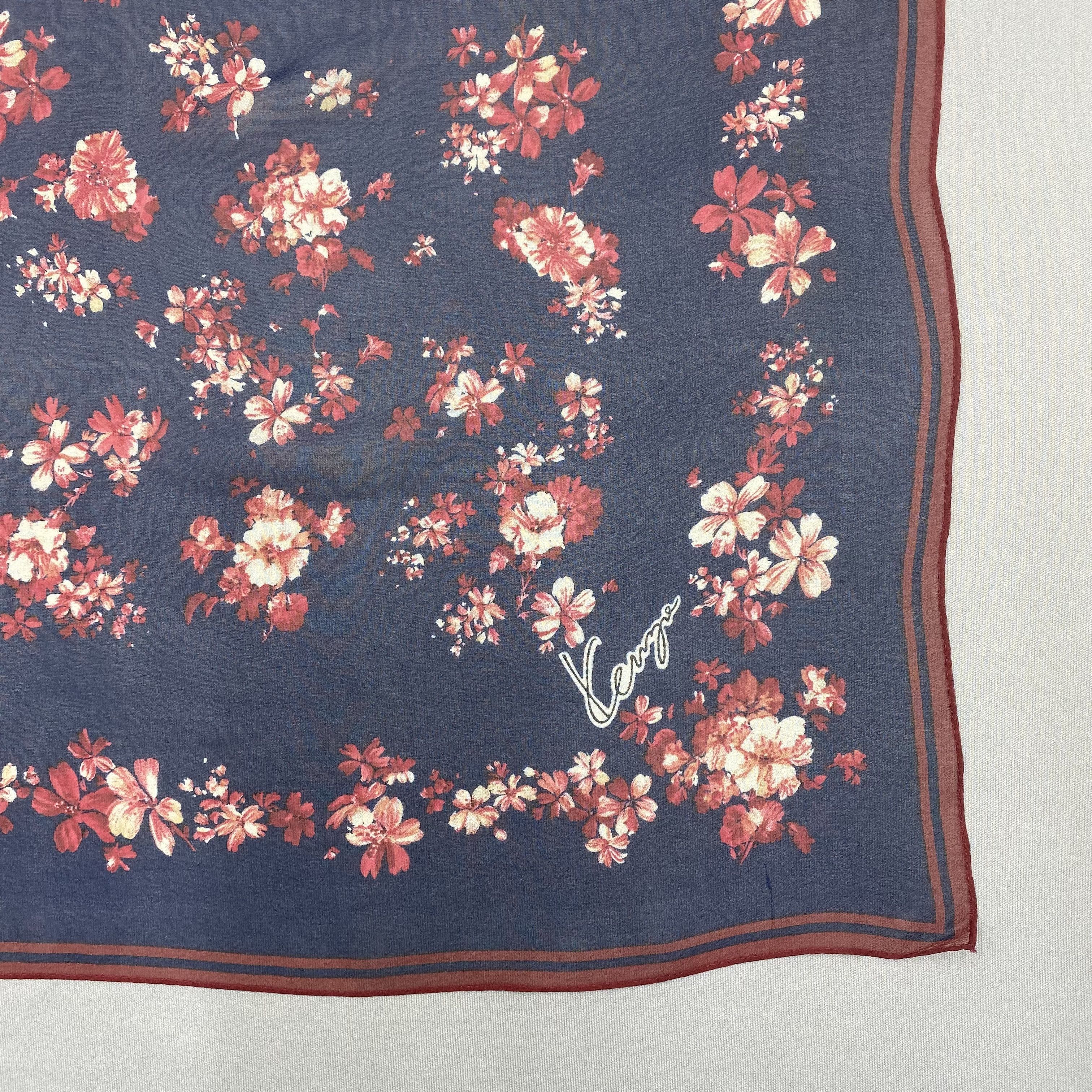 Kenzo Vintage Kenzo SILK Scarf Twill Floral Bloom Wraps Scarves Size ONE SIZE - 5 Thumbnail