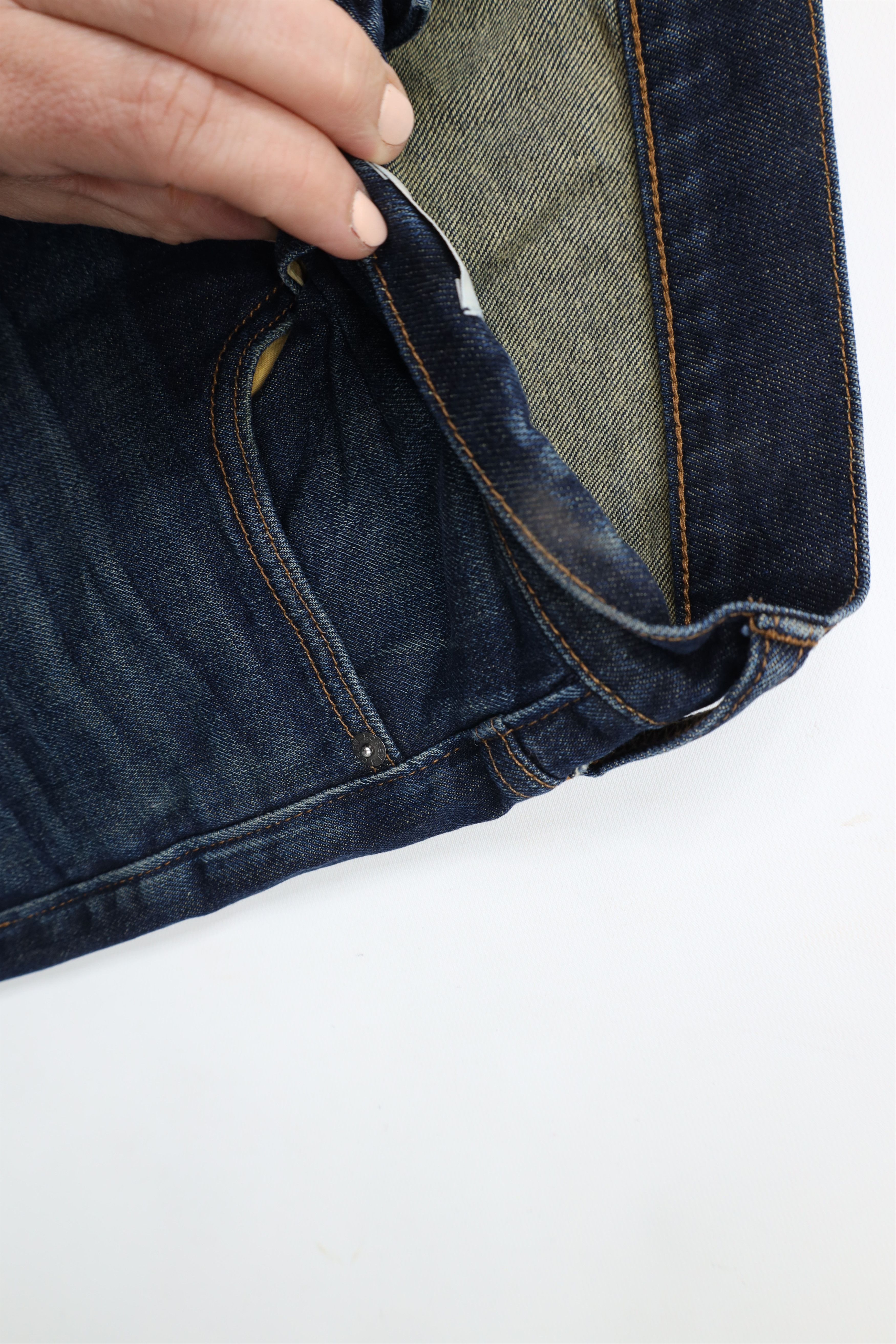 J.Crew × Vintage J Crew Stretch 770 Straight Leg Denim Jeans Dark Wash Blue Size US 32 / EU 48 - 7 Thumbnail