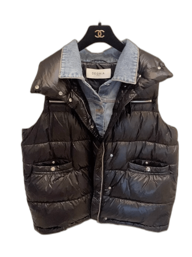 Moncler Italian Denim Patchwork Puffer Vest Size US L / EU 52-54 / 3 - 1 Thumbnail