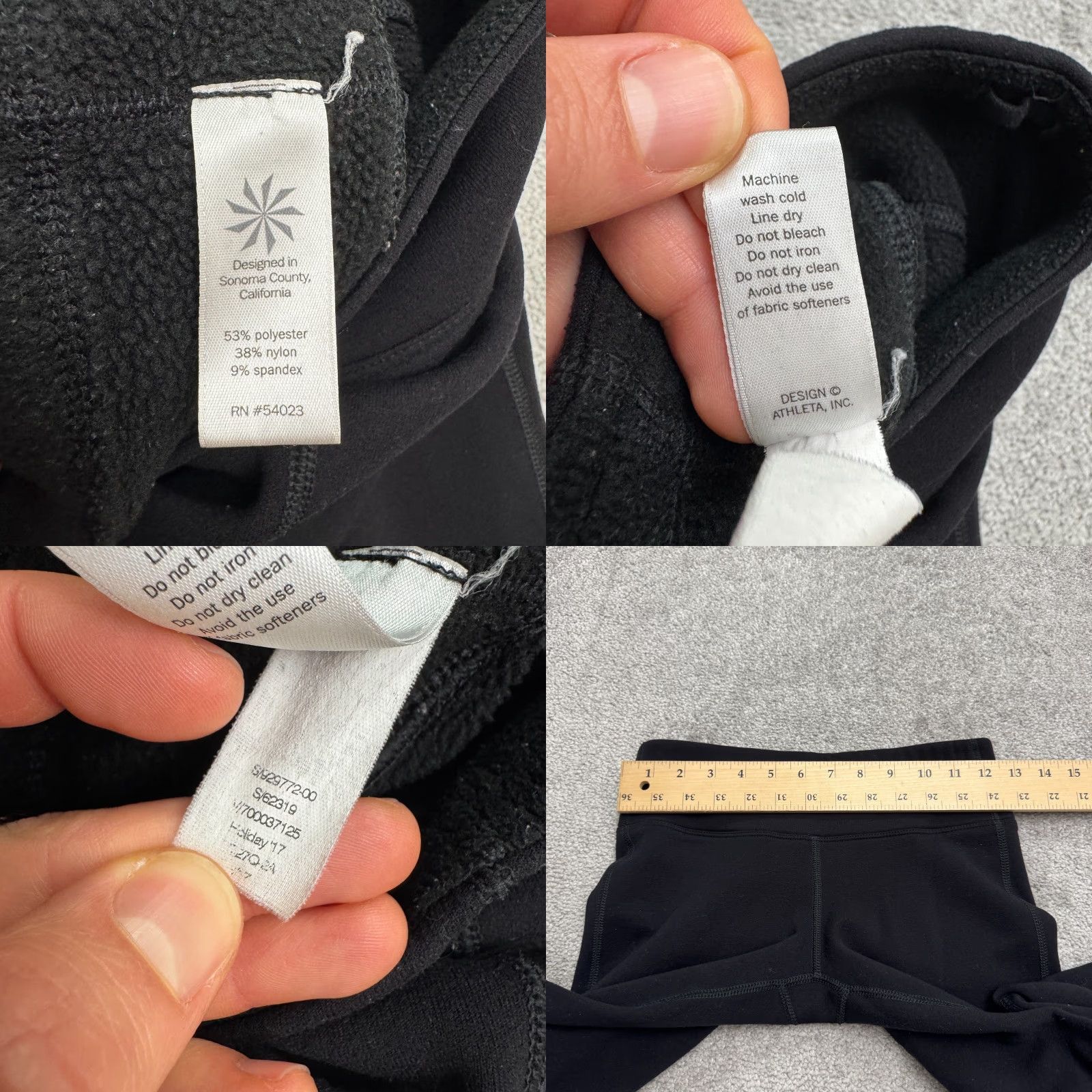 Athleta Athleta Leggings Womens XXS Black Fleece Pocket Active Polartec Power Stretch 2 Size 24" / US 00 / IT 34 - 8 Thumbnail