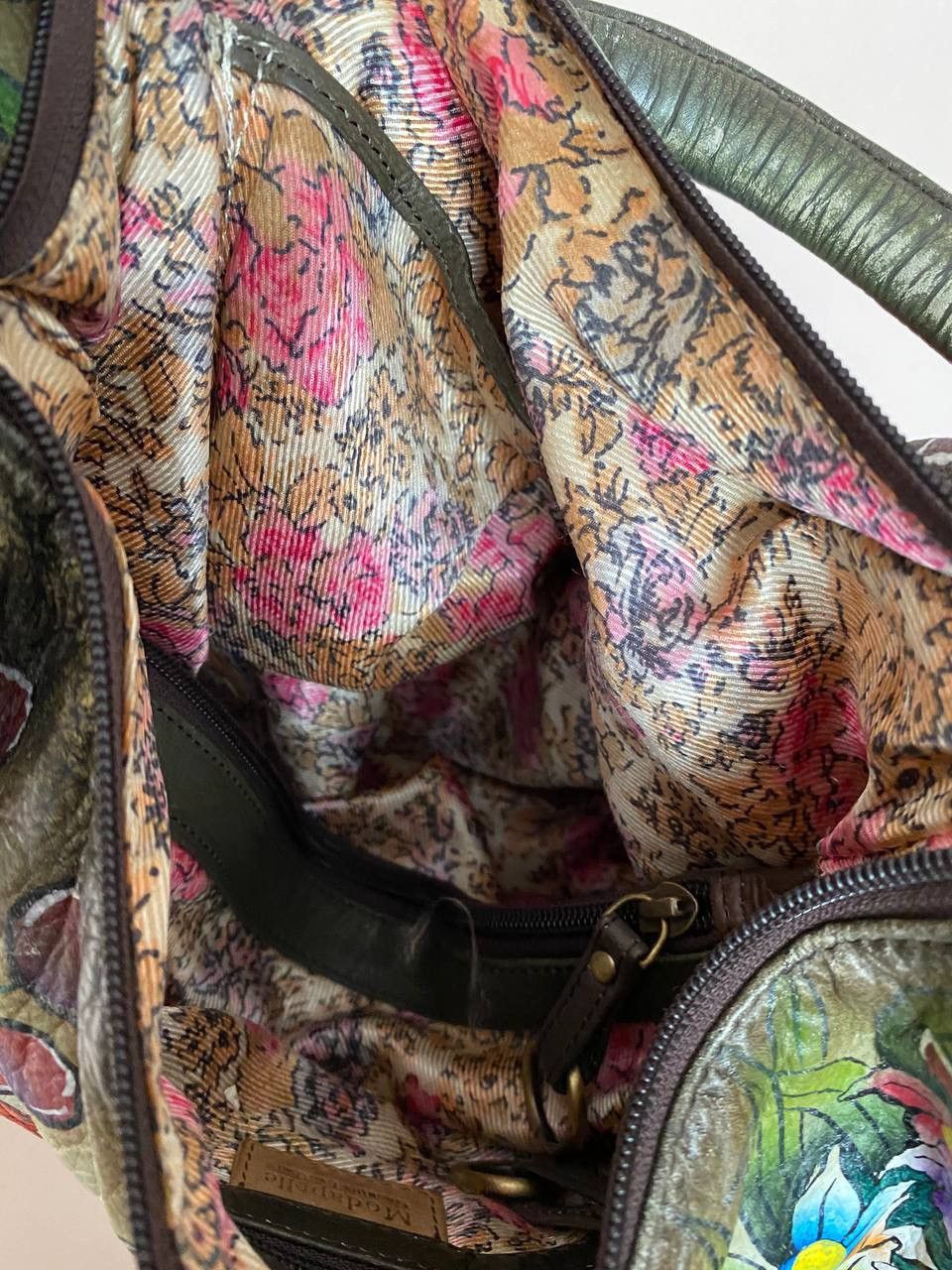 Designer 🔥 MODAPELLE Genuine Leather Floral Peacock Shoulder Bag Size ONE SIZE - 14 Thumbnail