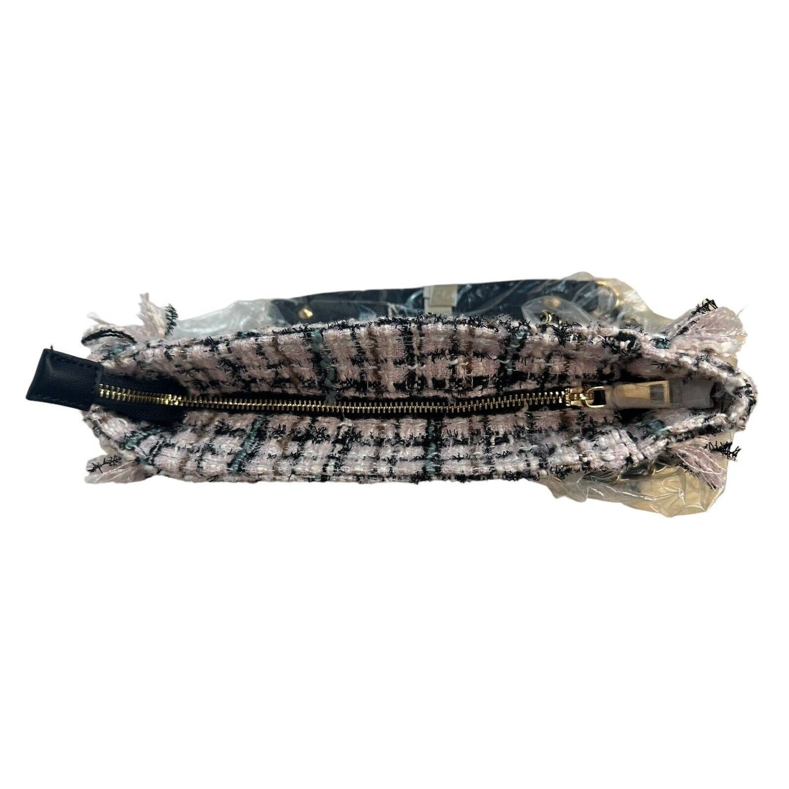 Other Sassy Jones Pink Black Tweed Fringe Handbag Purse Chain Size ONE SIZE - 12 Thumbnail