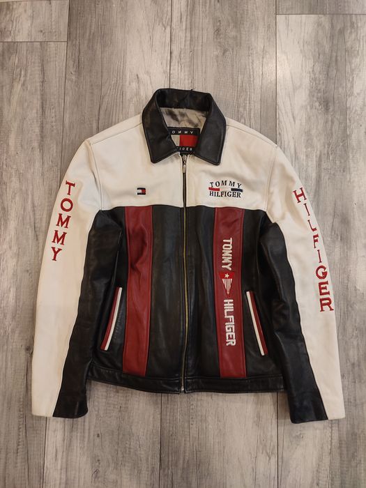 Vintage tommy store hilfiger leather jacket