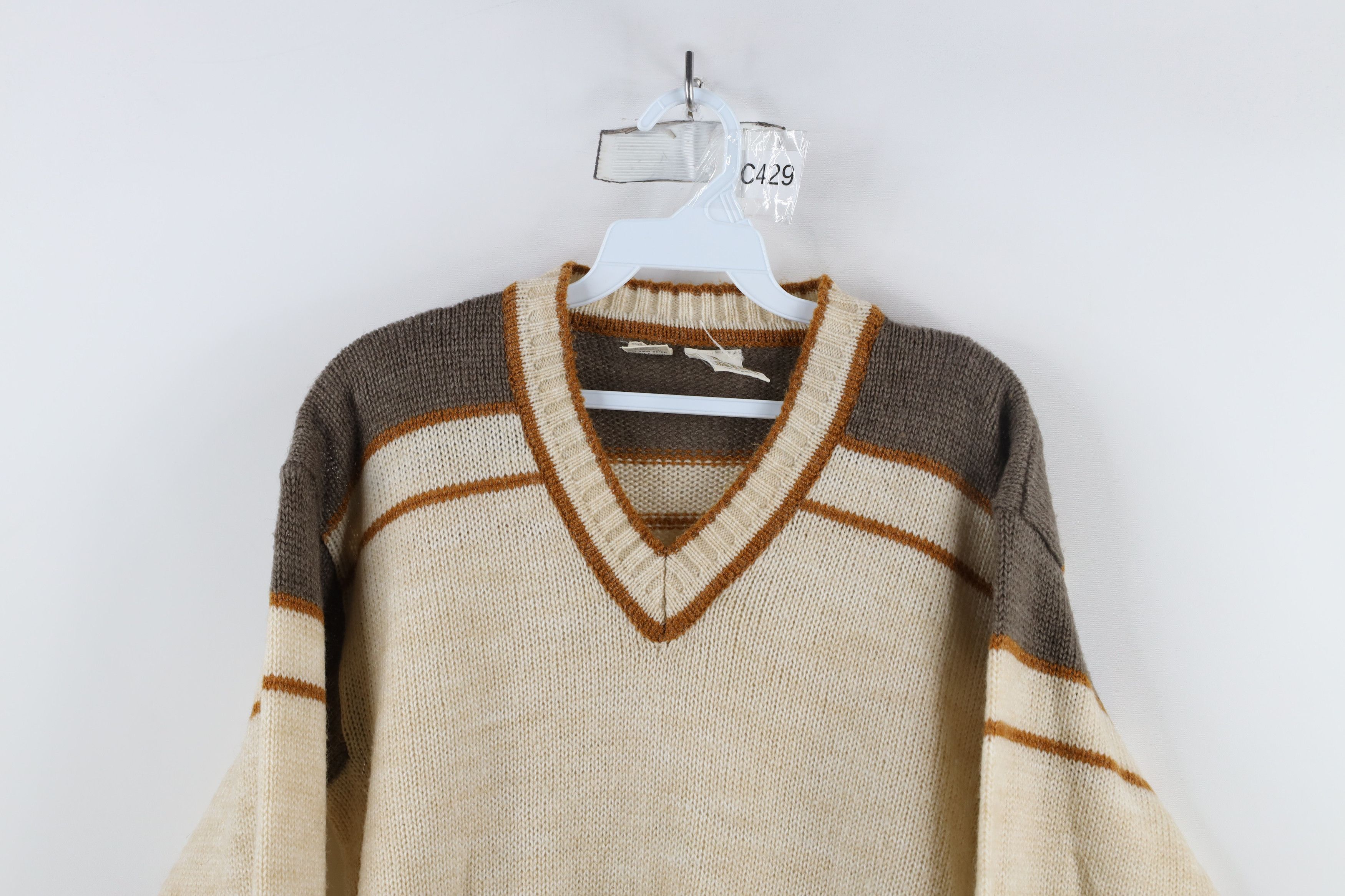 Vintage Vintage 70s Mid Century Modern MCM Striped Knit Sweater Size US M / EU 48-50 / 2 - 2 Thumbnail