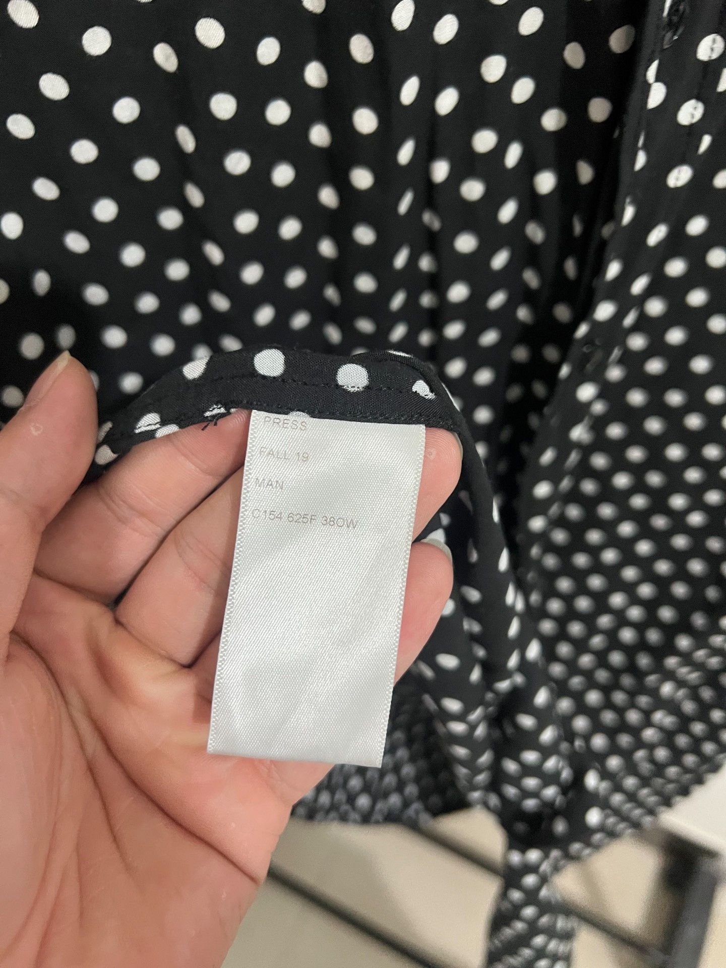 Hedi Slimane Celine 19FW Polka Dot Shirt Size US M / EU 48-50 / 2 - 6 Thumbnail