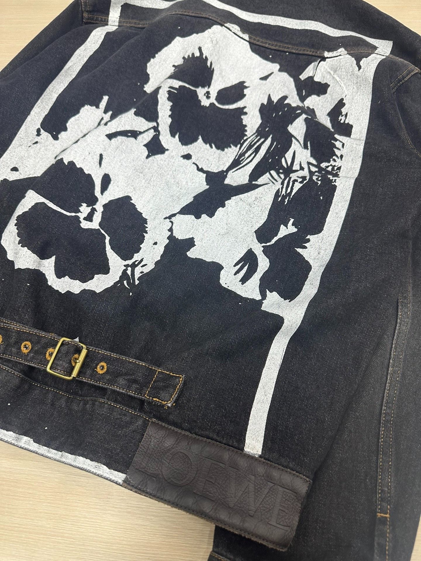 Loewe Loewe Black Denim Back Graffiti Leather Jacket 2501-Nextarr Size US S / EU 44-46 / 1 - 2 Thumbnail