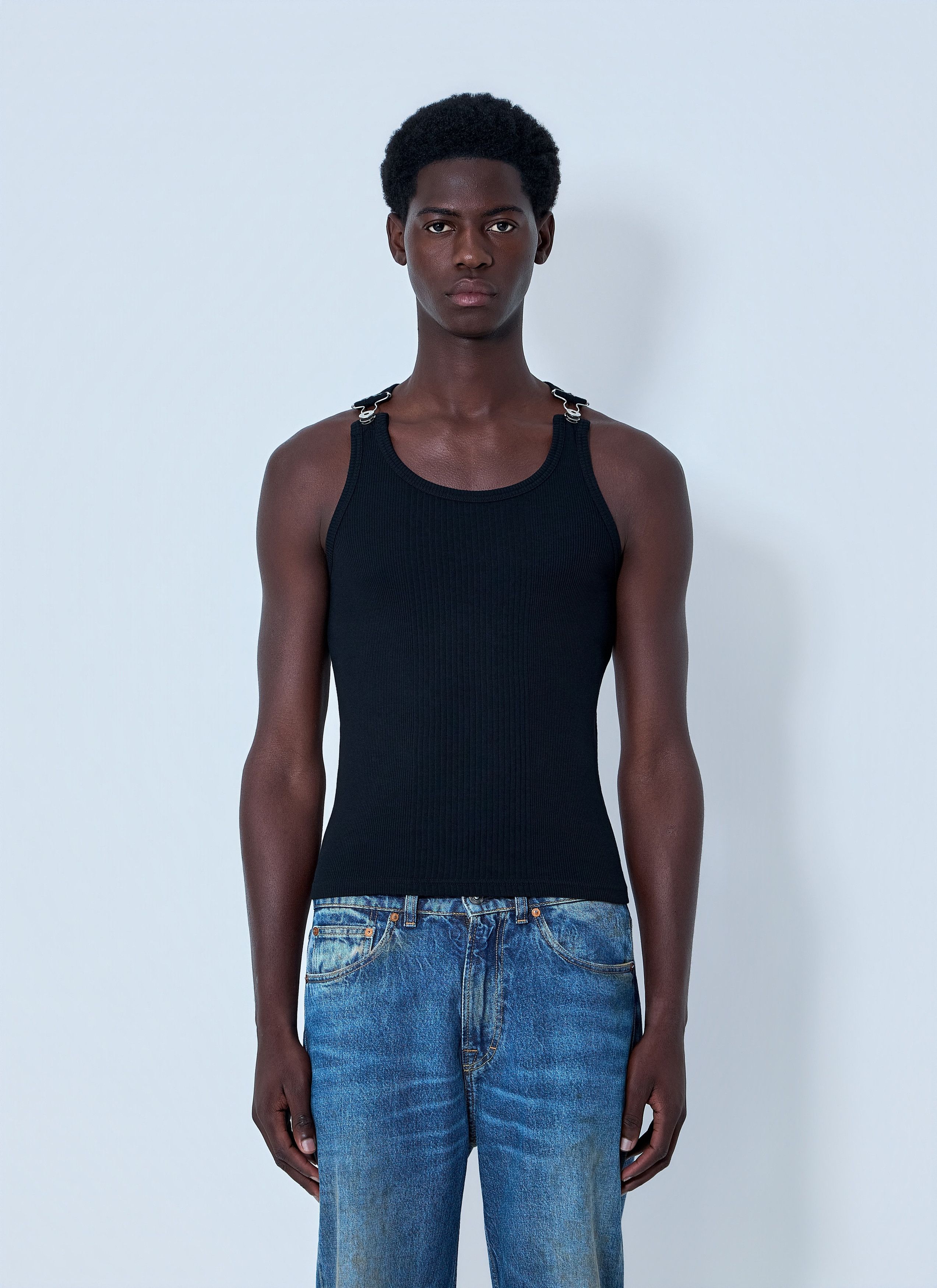 Jean Paul Gaultier Ribbed Tank Top with Metal Hardware Size US XXL / EU 58 / 5 - 1 Thumbnail