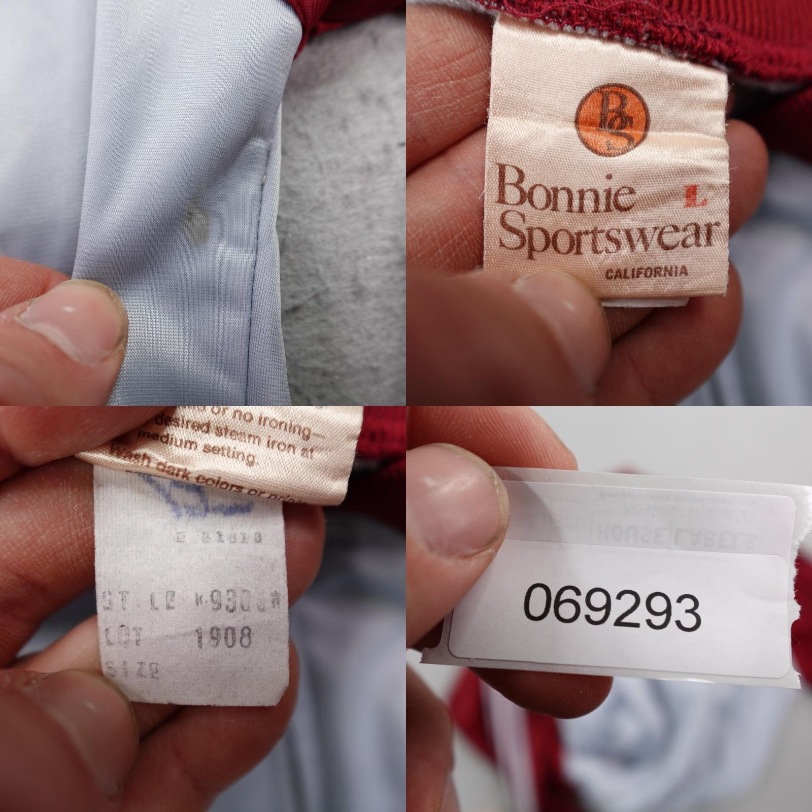 Vintage VINTAGE Bonnie Sportswear Jacket Womens Large Gray Red Satin Track Coat 70s Size L / US 10 / IT 46 - 8 Thumbnail