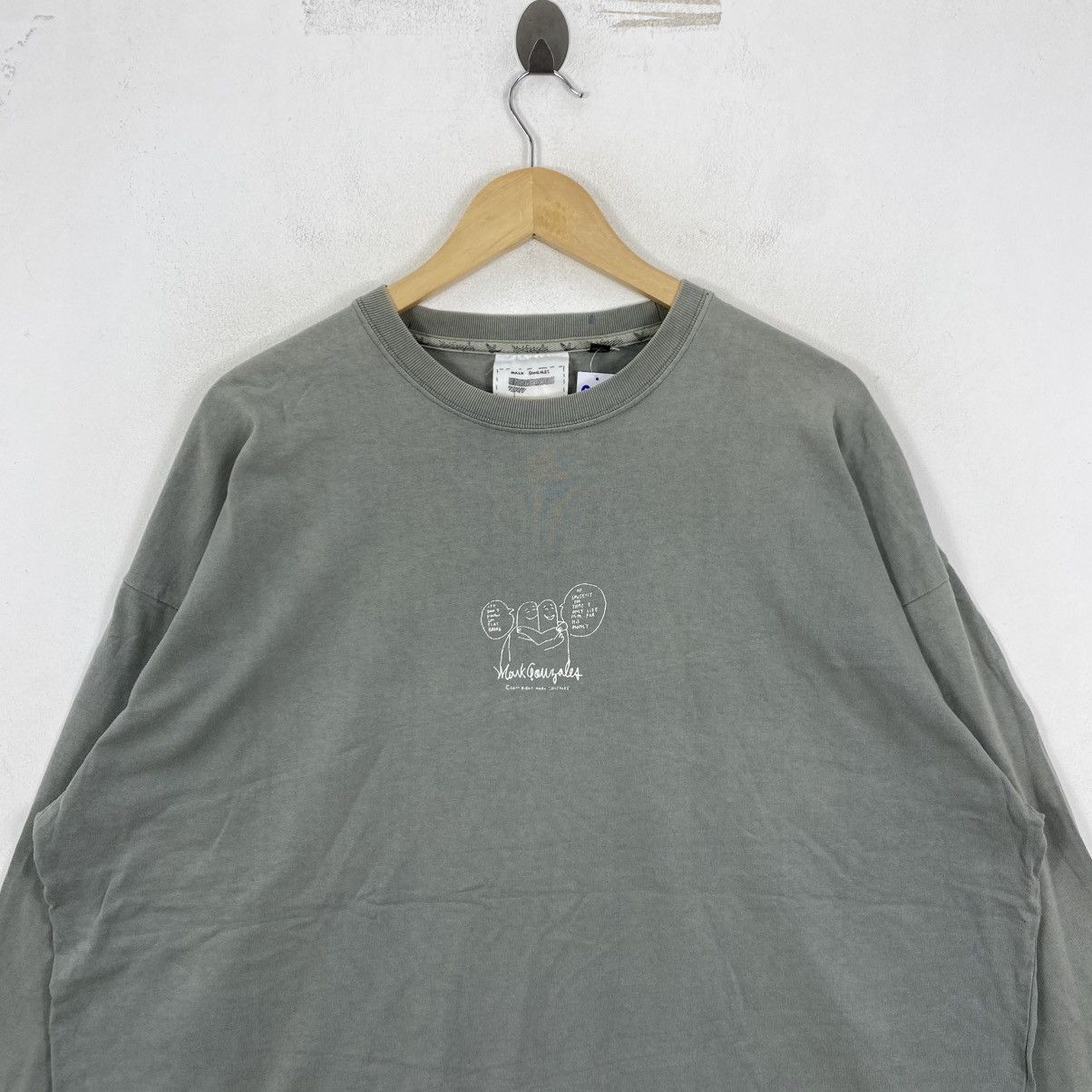 Vision Streetwear Mark Gonzales "Hang Around" Art L/S Tee Gray XL Skateboard Size US XL / EU 56 / 4 - 4 Thumbnail