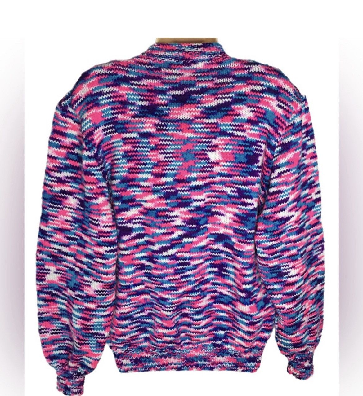 Handmade New Hand Knitted Crew Neck Jumper Size M / US 6-8 / IT 42-44 - 2 Thumbnail