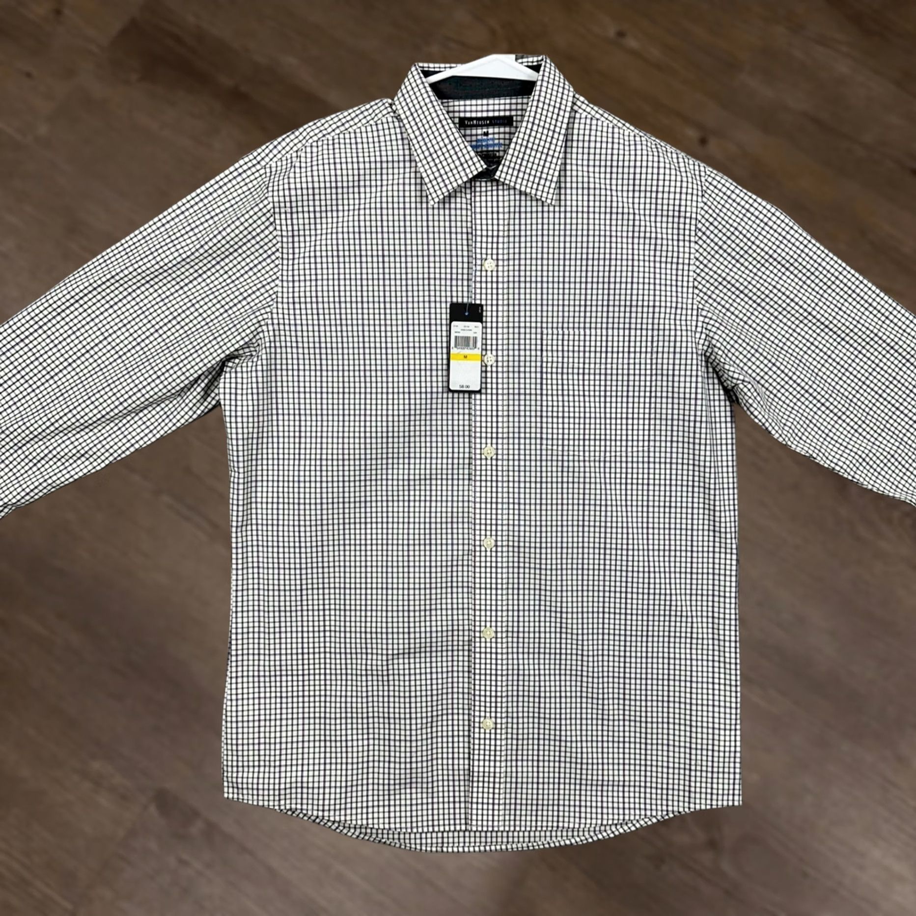 Van Heusen Van Heusen Shirt Button Up Mens Medium White Green Plaid Slim Fit Casual NEW Size US M / EU 48-50 / 2 - 1 Thumbnail