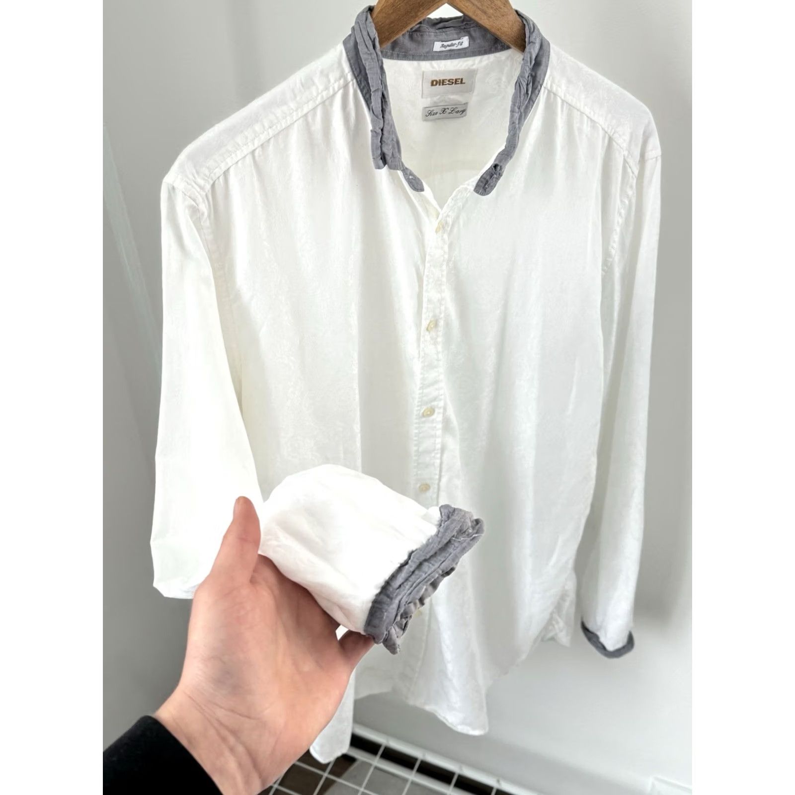 Diesel VINTAGE Diesel Monogram White Button-Up Shirt Men XL Size L/Xl Size US XL / EU 56 / 4 - 4 Thumbnail