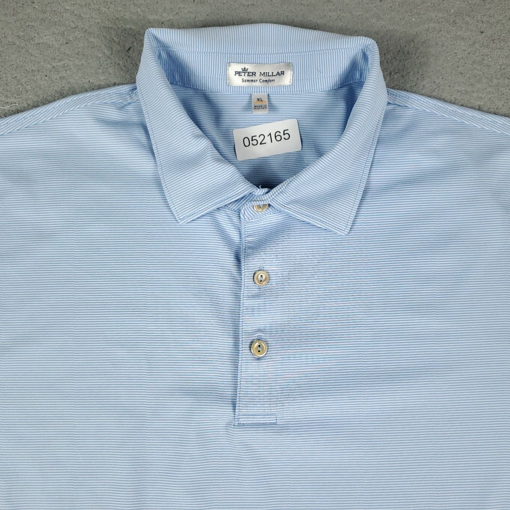 Peter Millar Peter Millar Polo Shirt Mens XL Blue Striped Short Sleeve Activewear Size US XL / EU 56 / 4 - 2 Thumbnail