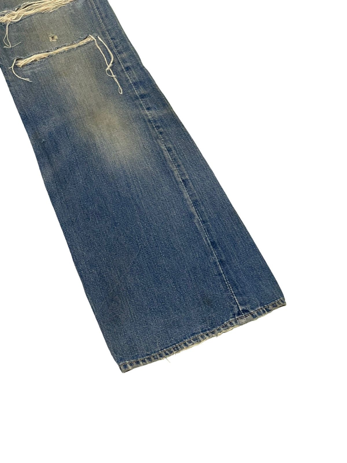 Japanese Brand Flare Jeans Vtg 80s Big John Japan Distress Bell Bottom 7🟦5 Size US 30 / EU 46 - 4 Thumbnail