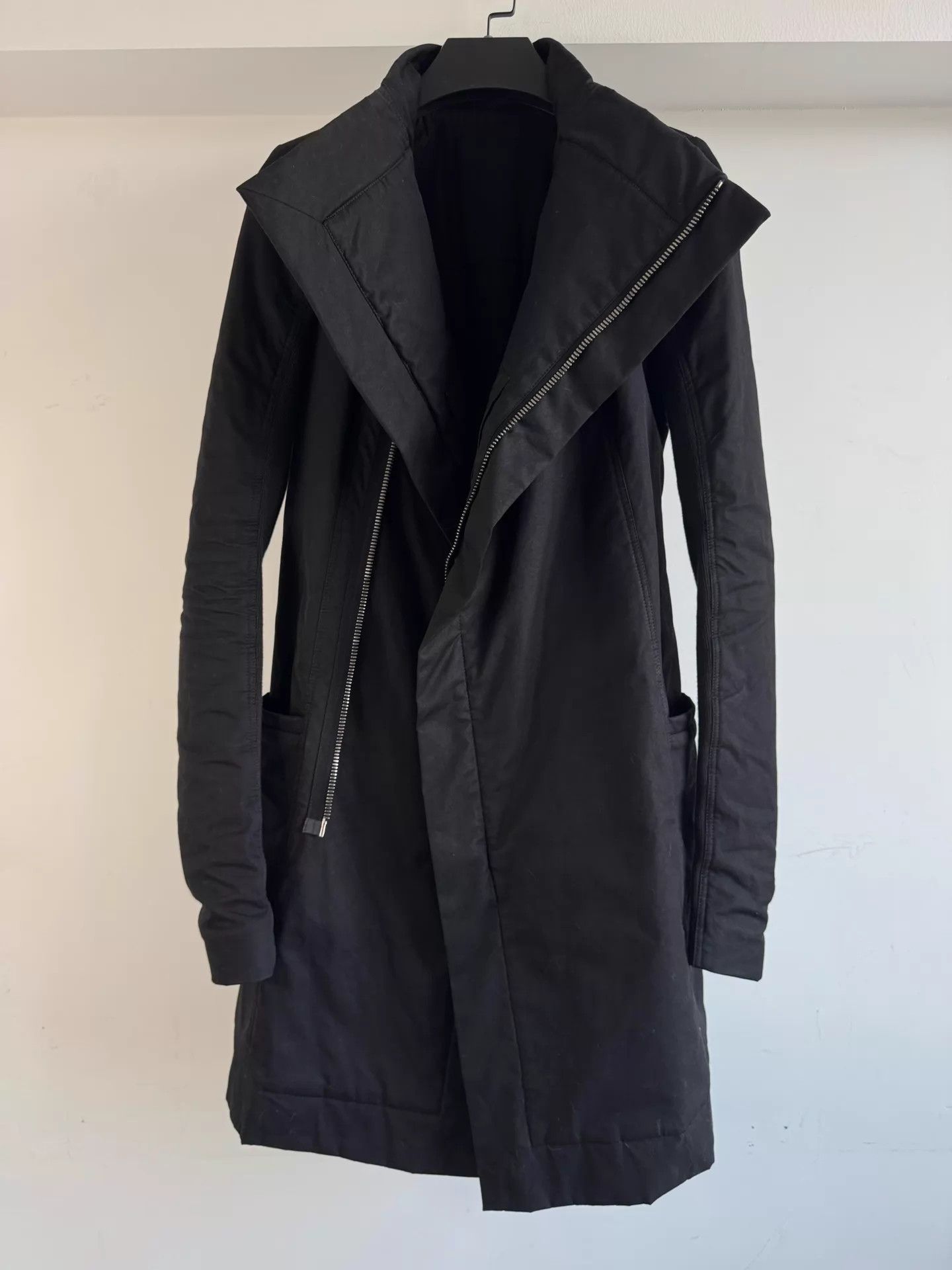 Rick Owens Rick Owens 16FW ro biker long black cotton jacket IT38 Size XS / US 0-2 / IT 36-38 - 1 Thumbnail