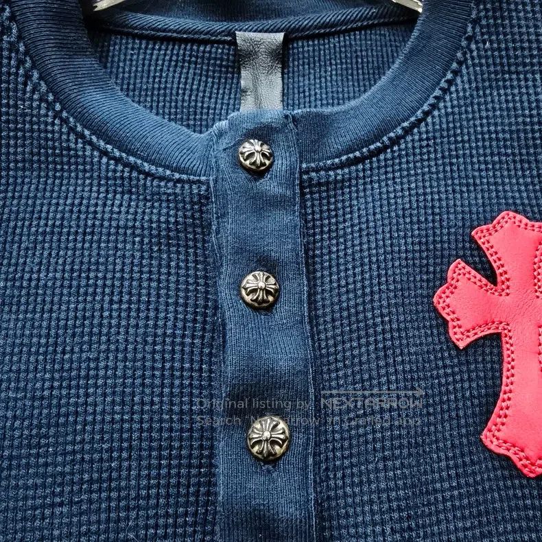 CHROME HEARTS Size S Three silver buttons and cross skin Wa