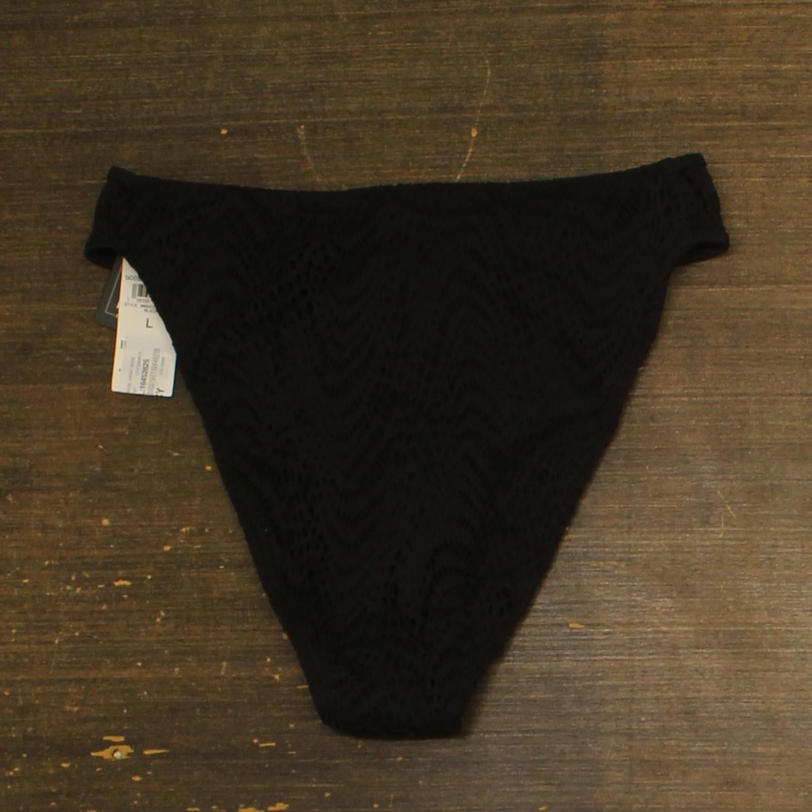 Bar III Nwt Bar Iii Side Tab Bikini Swim Bottom Mbgc25557 Black L Size ONE SIZE - 2 Thumbnail