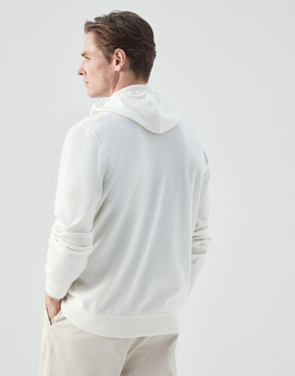 Brunello Cucinelli o1w1db10924 Cashmere Sweater in Open White Size US XXL / EU 58 / 5 - 2 Thumbnail